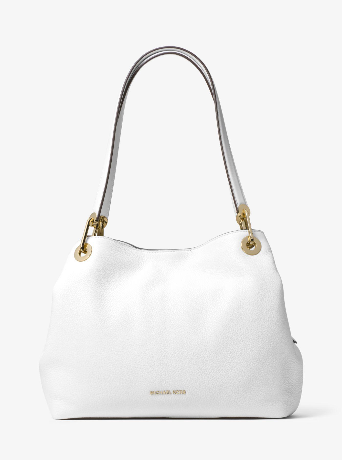 mk raven large leather shoulder bag