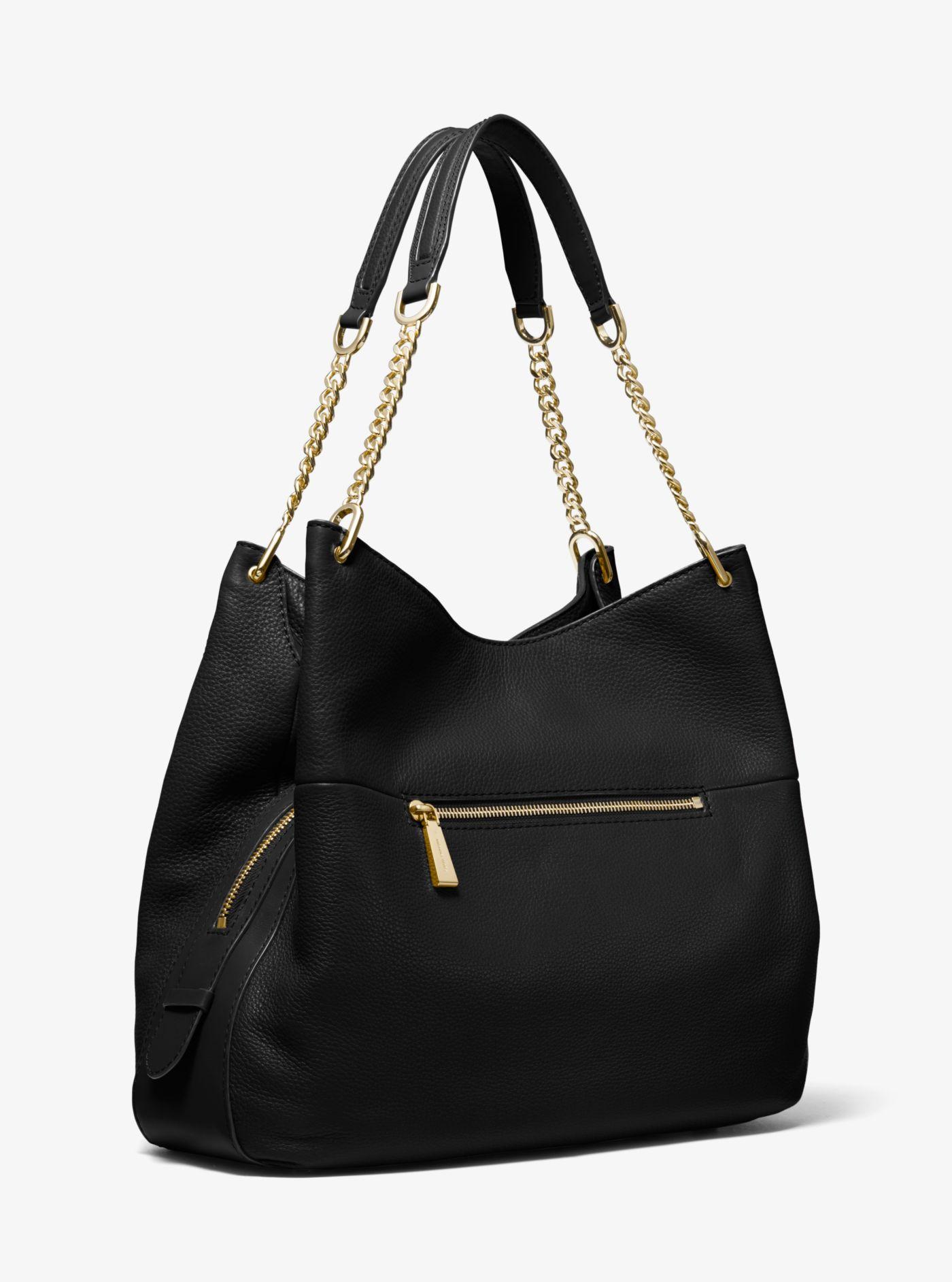 Grand sac porté épaule Lillie en cuir grainé Grand sac porté épaule Lillie en cuir grainé