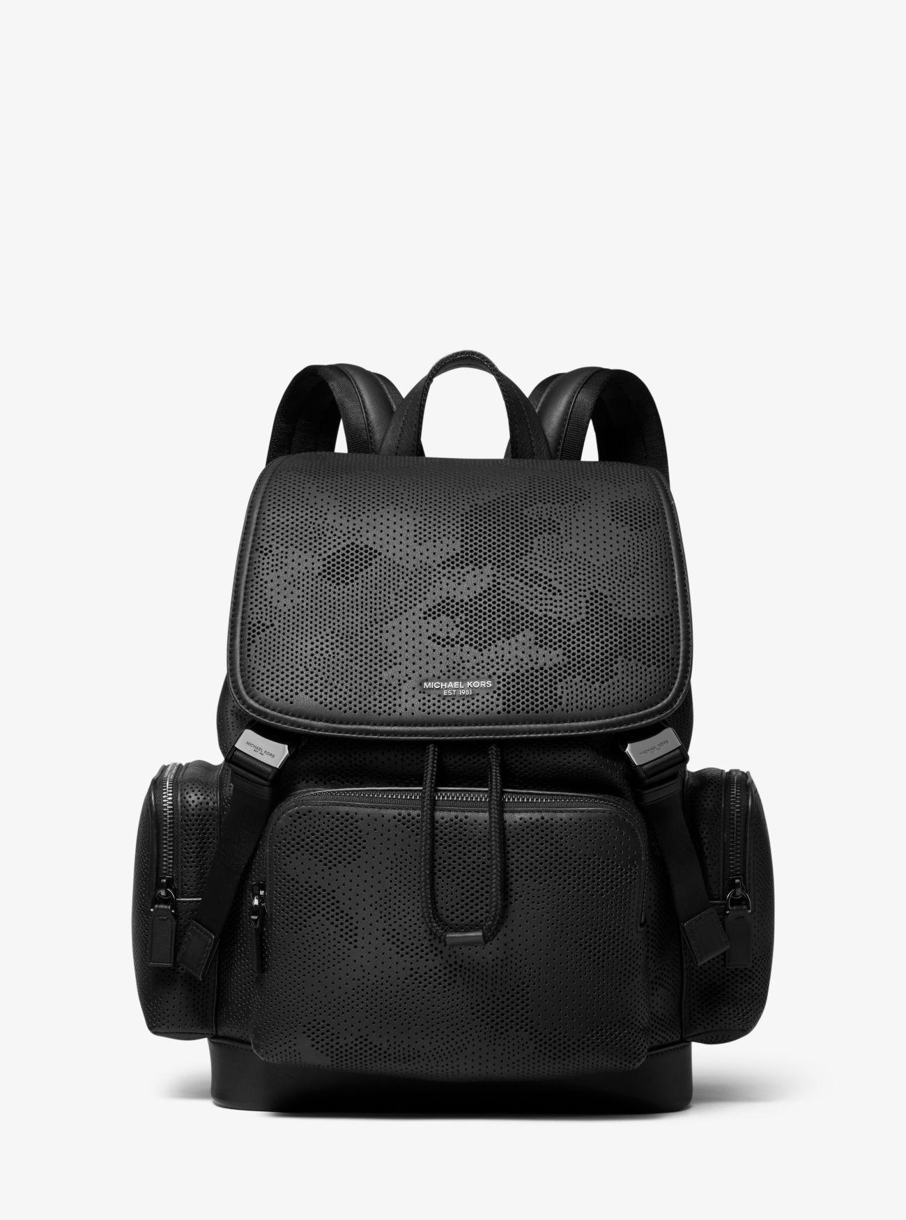 leather camo backpack