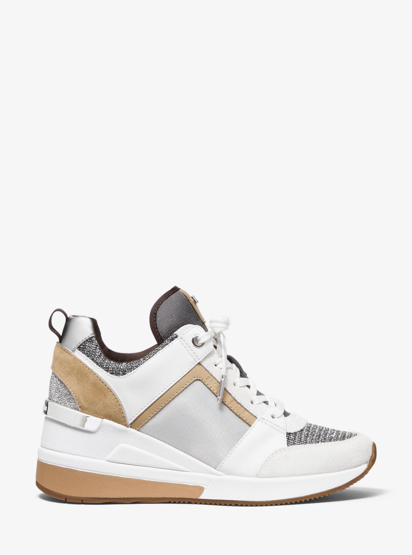 georgie denim and leather trainer