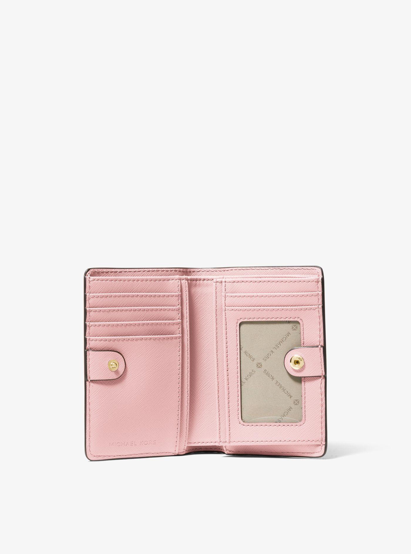 At redigere Genre fjende Michael Kors Small Two-tone Crossgrain Leather Wallet in Powder Blush  (Pink) - Lyst