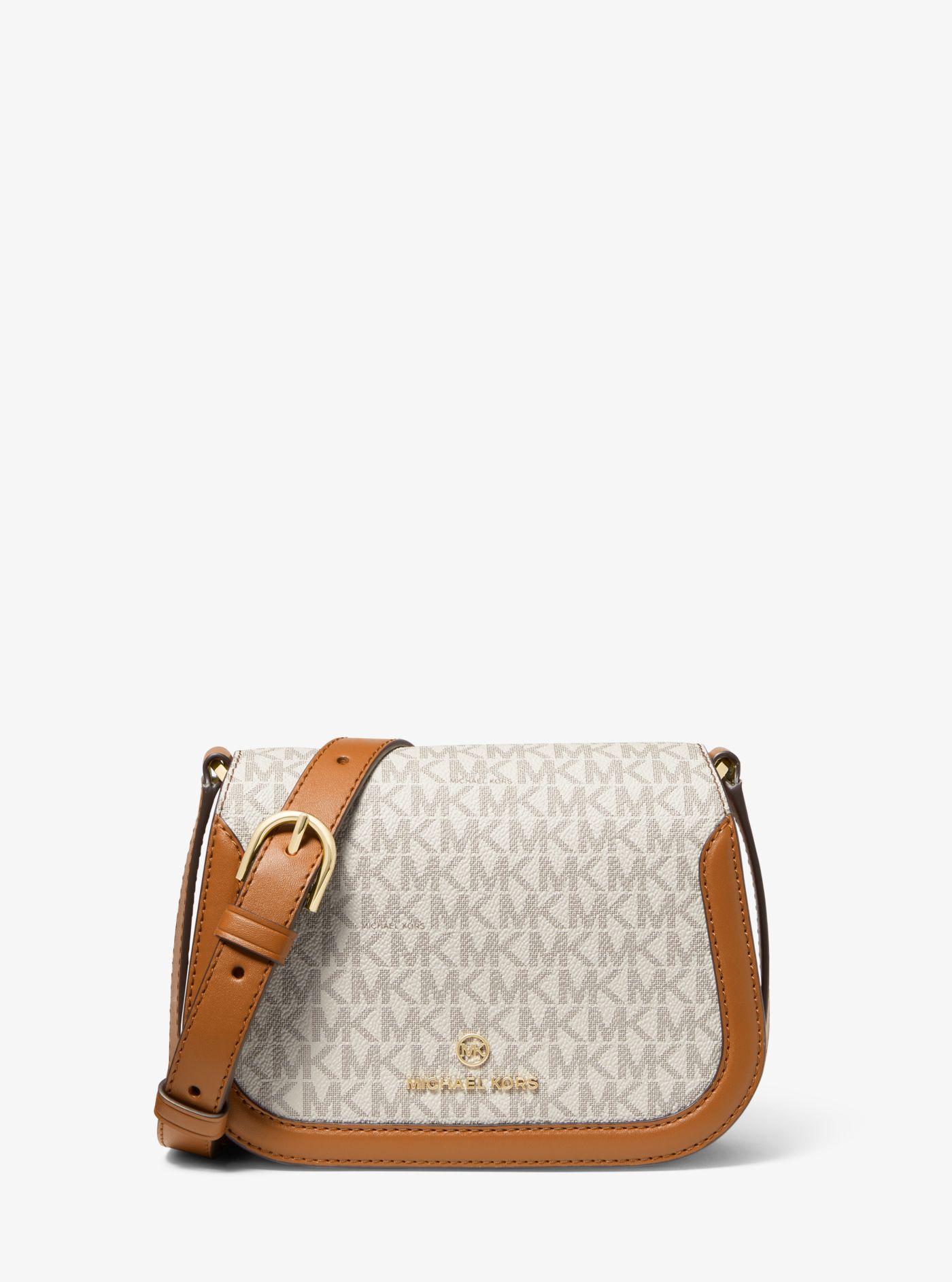 Michael Kors Lucie Small Logo Crossbody Bag in Natural | Lyst