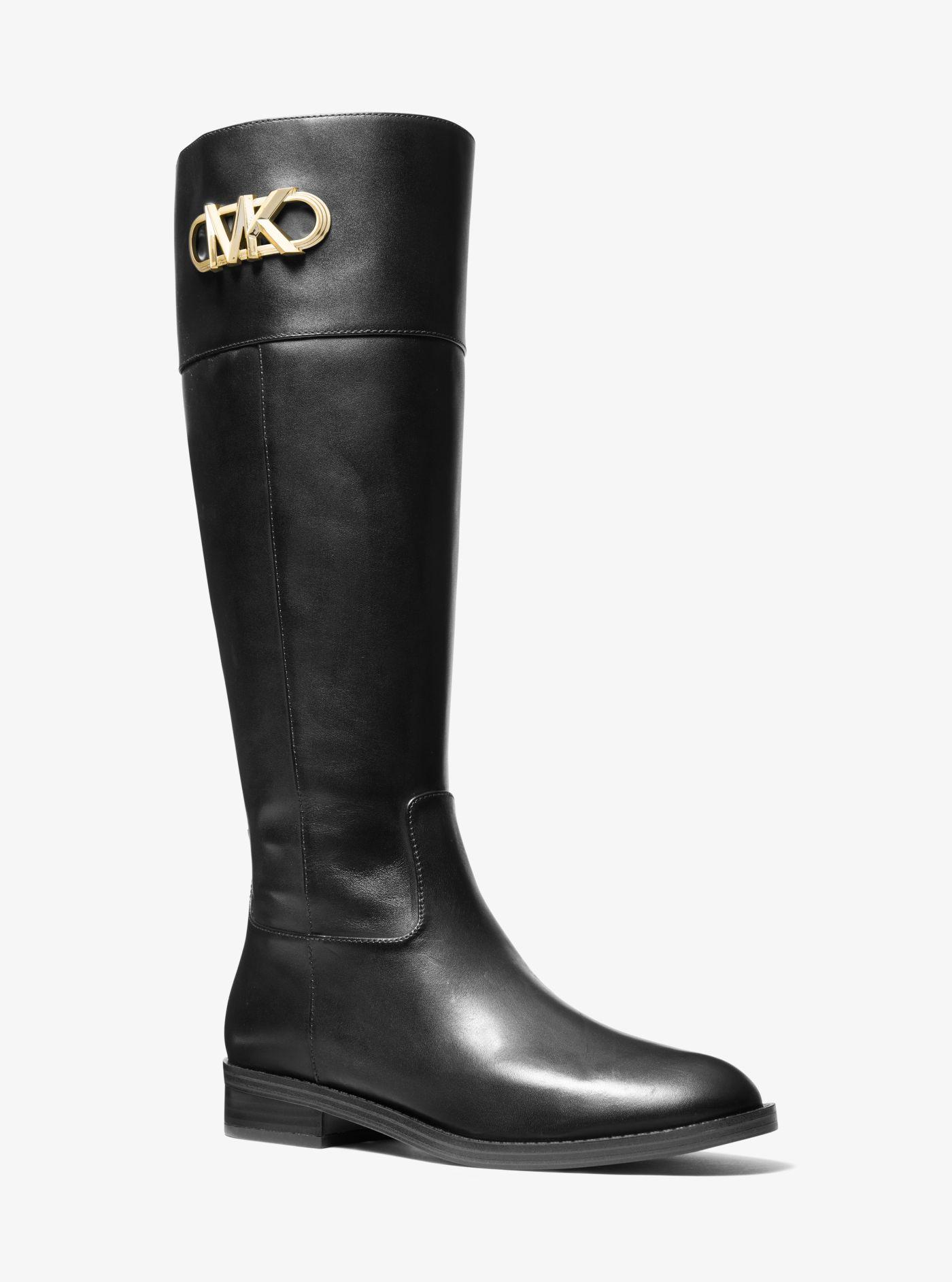 Michael Kors Parker Leather Boot in Black | Lyst