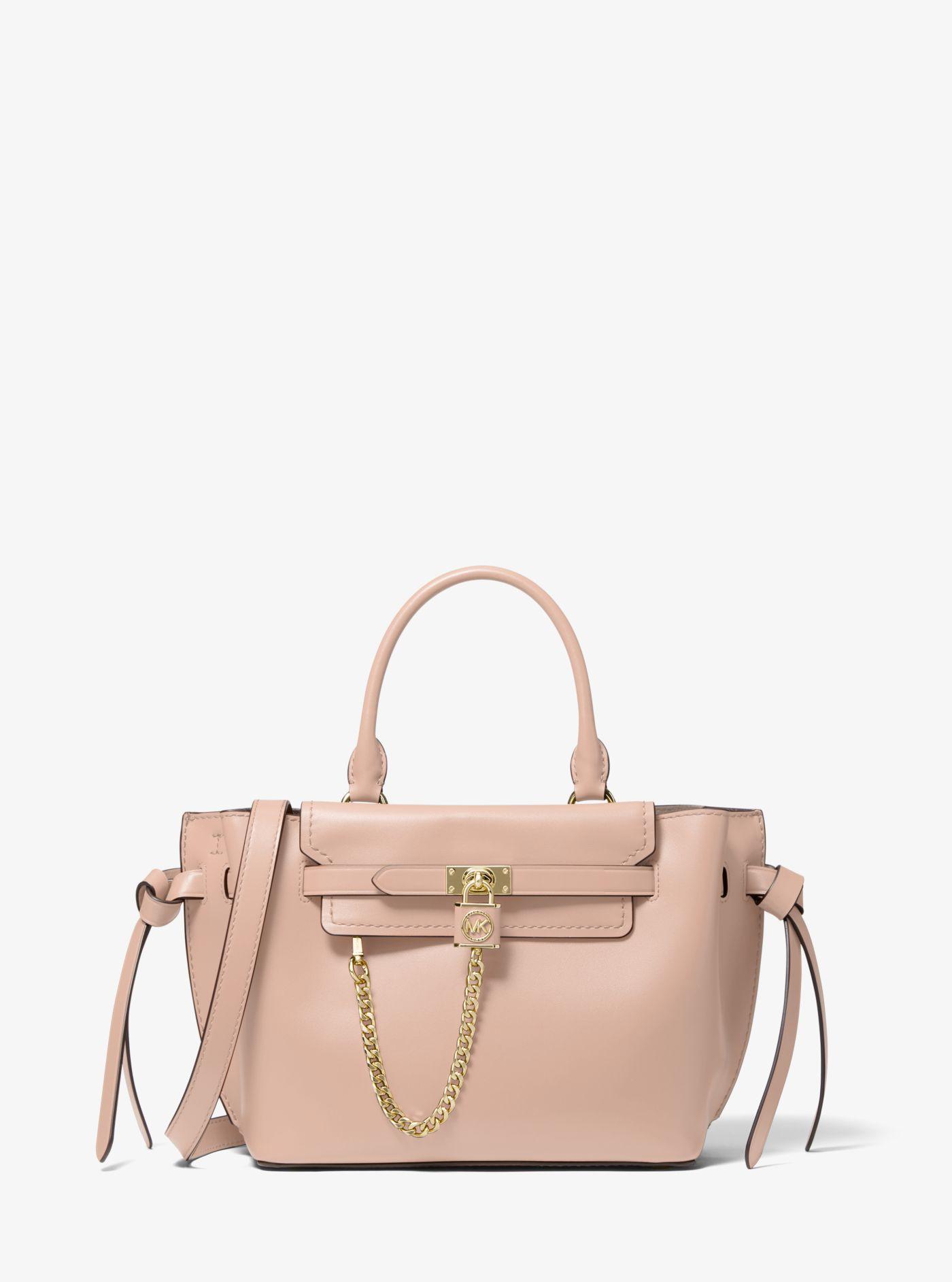 MICHAEL Michael Kors Hamilton Legacy Small Leather Belted Satchel in Pink |  Lyst