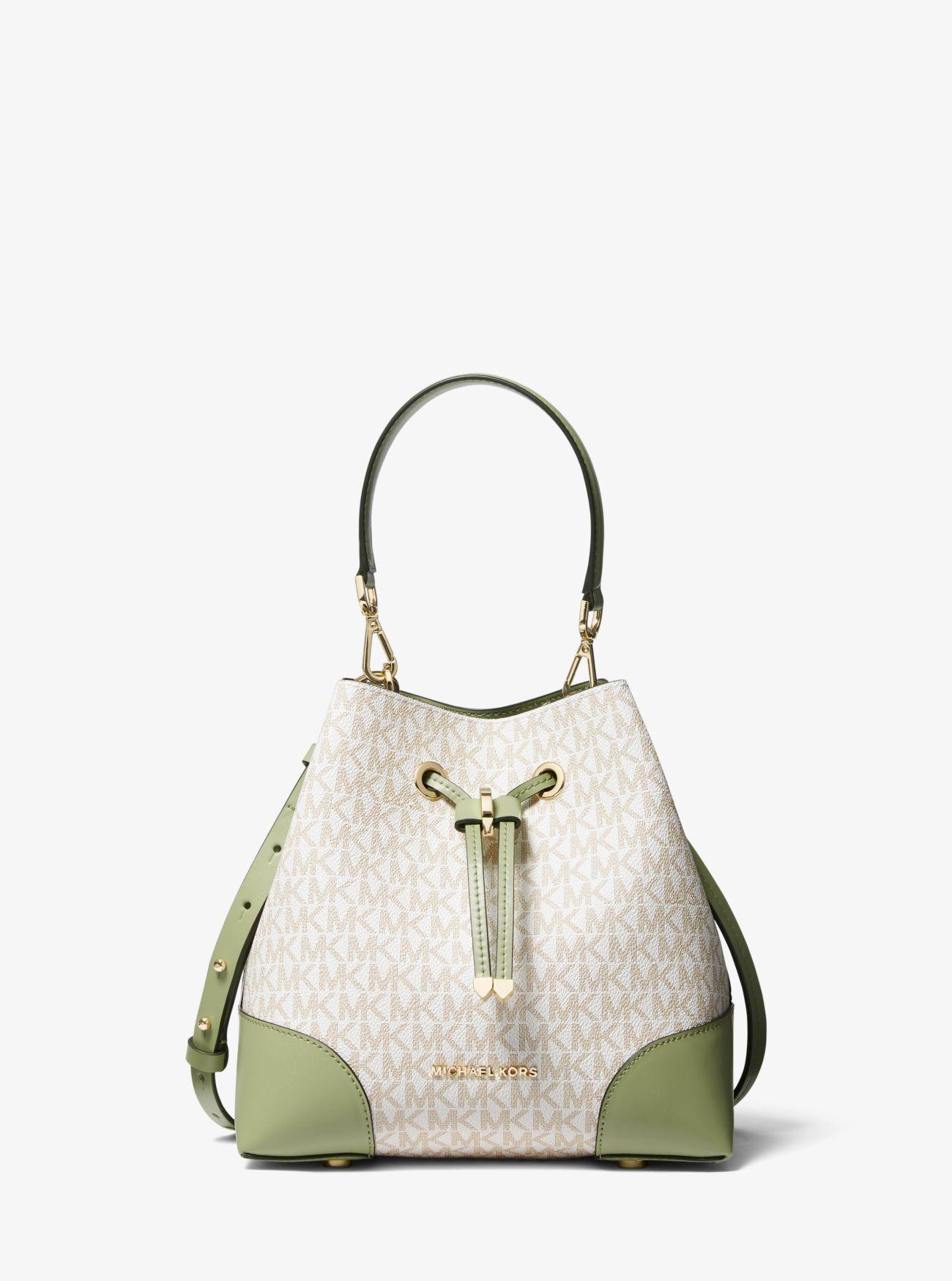 Michael Kors Mercer Gallery Small Logo Shoulder Bag in Green Lyst