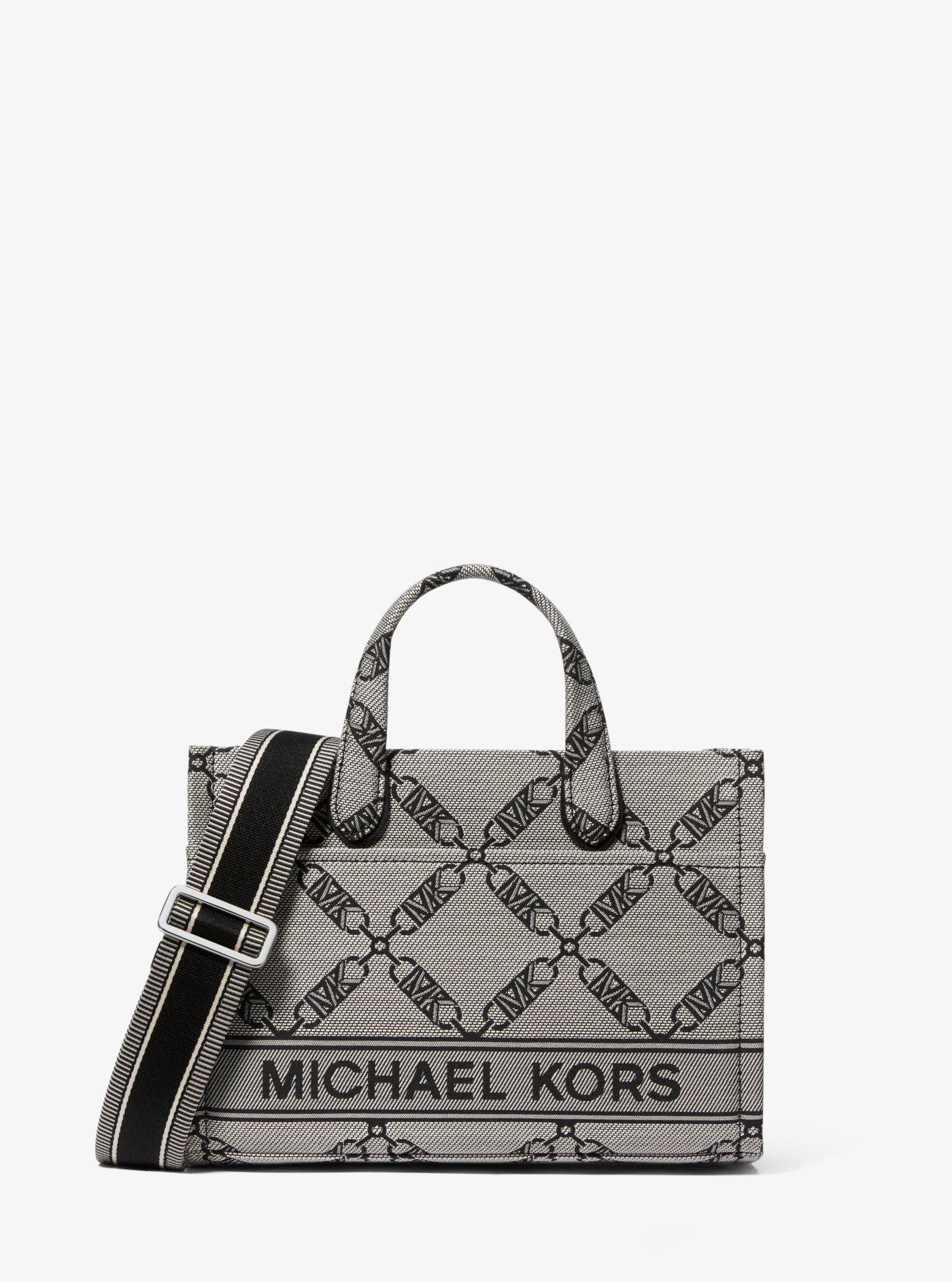 Michael Kors Gigi Small Empire Logo Jacquard Small Tote Bag in Gray | Lyst