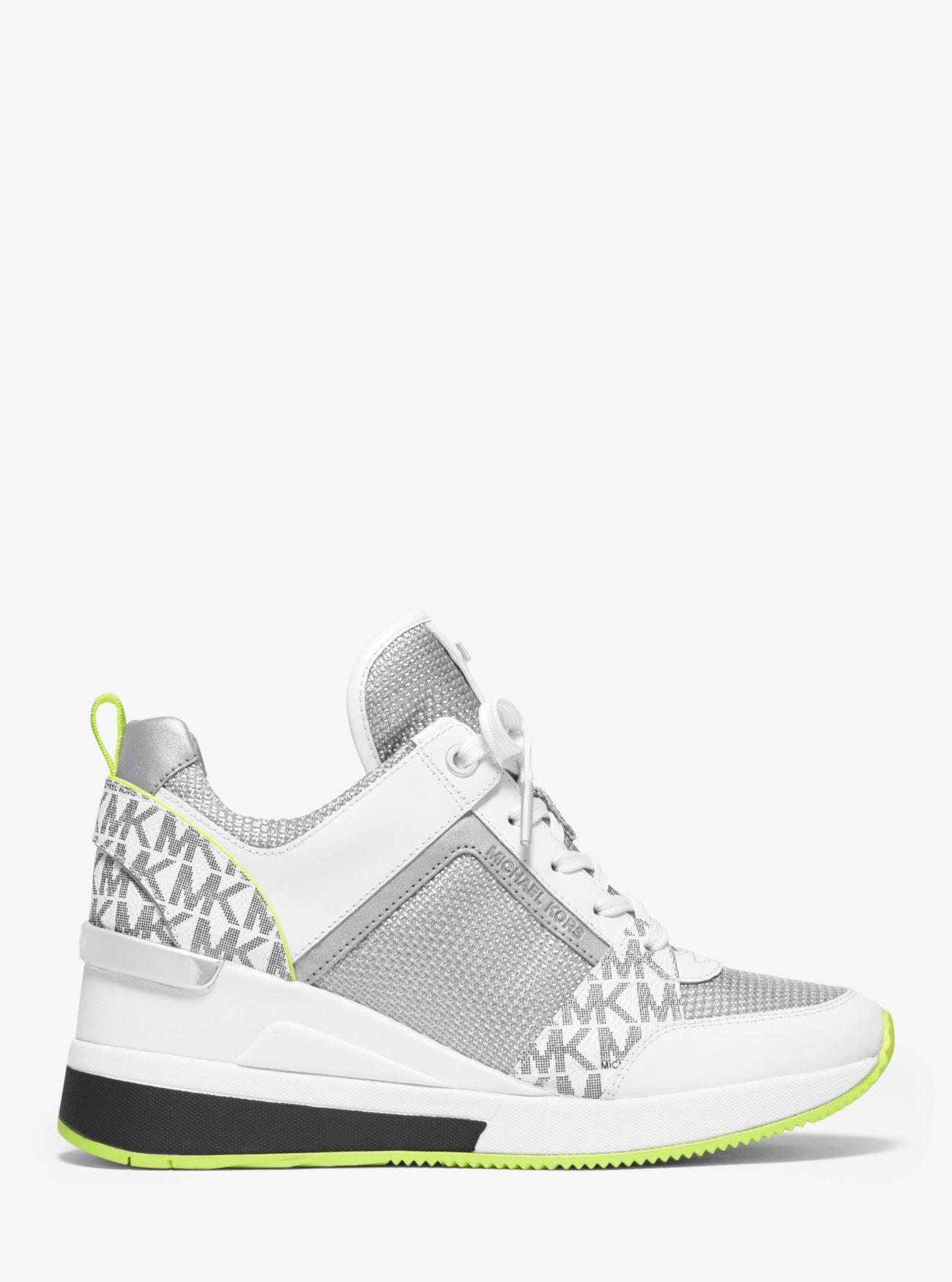 georgie mixed media trainer champagne
