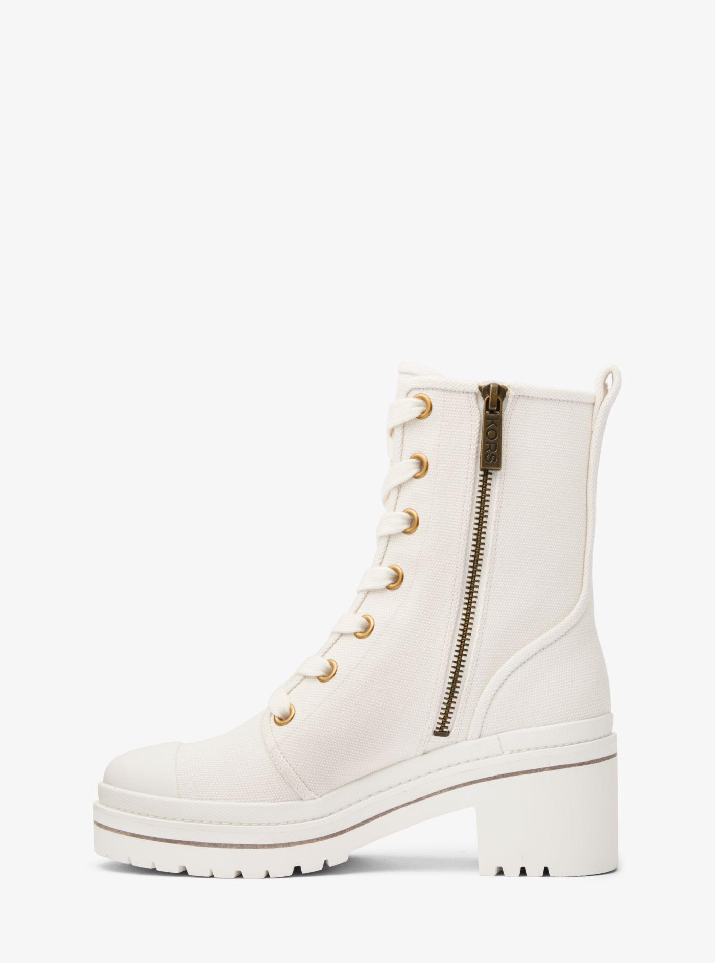 michael kors corey logo combat boot