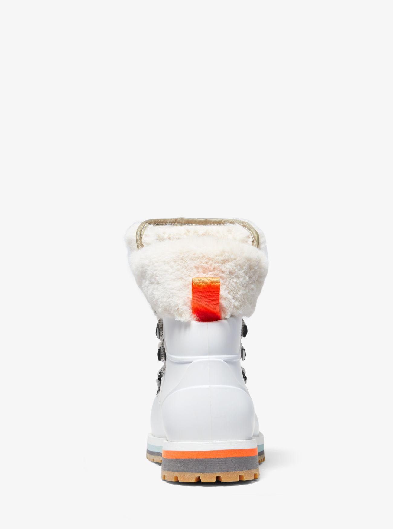 lanis pvc and faux fur rain boot