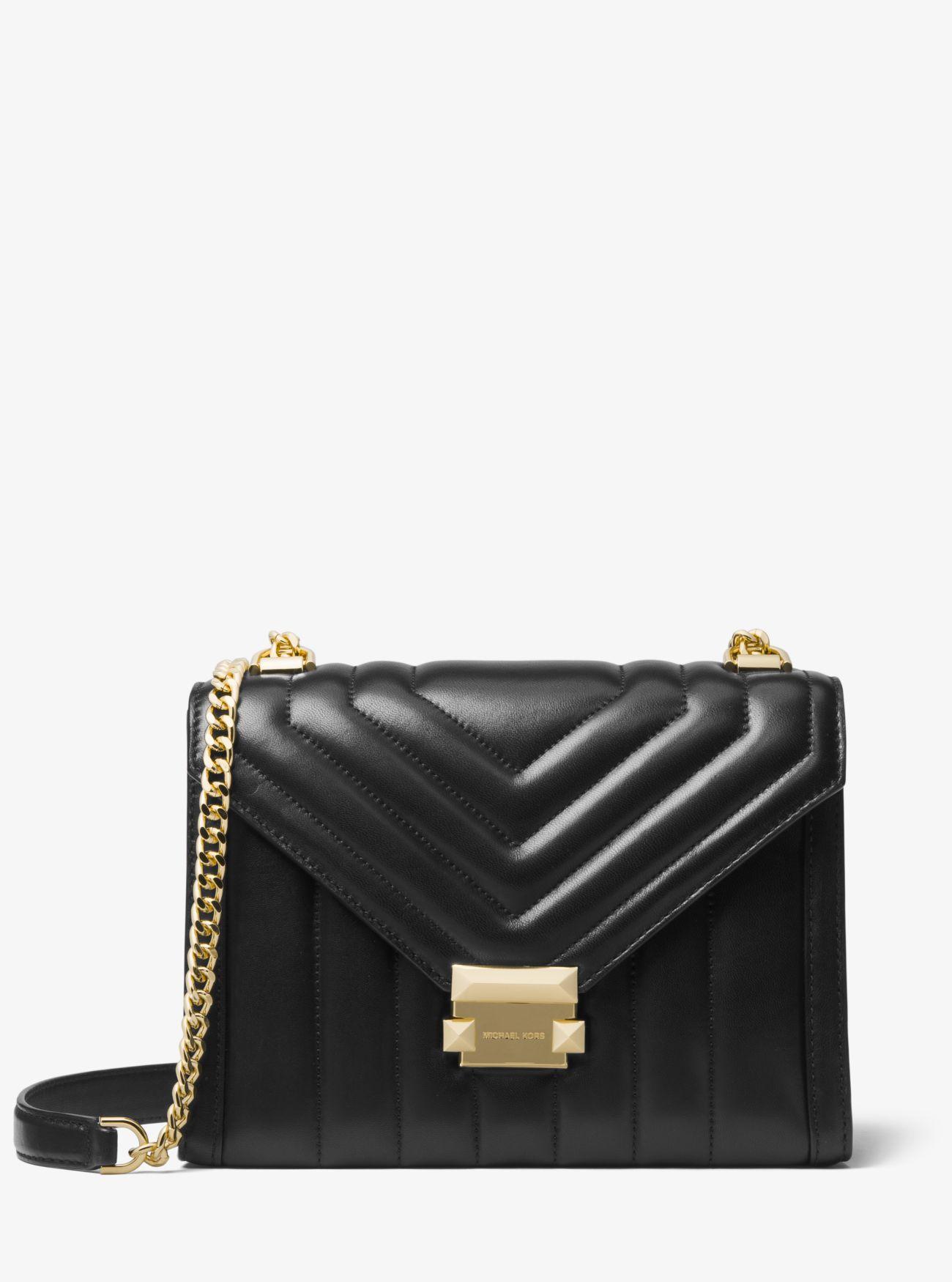 Michael Kors Whitney Large Quilted Leather Shoulder Bag in Black/Gold (Black) - Save 58% - Lyst