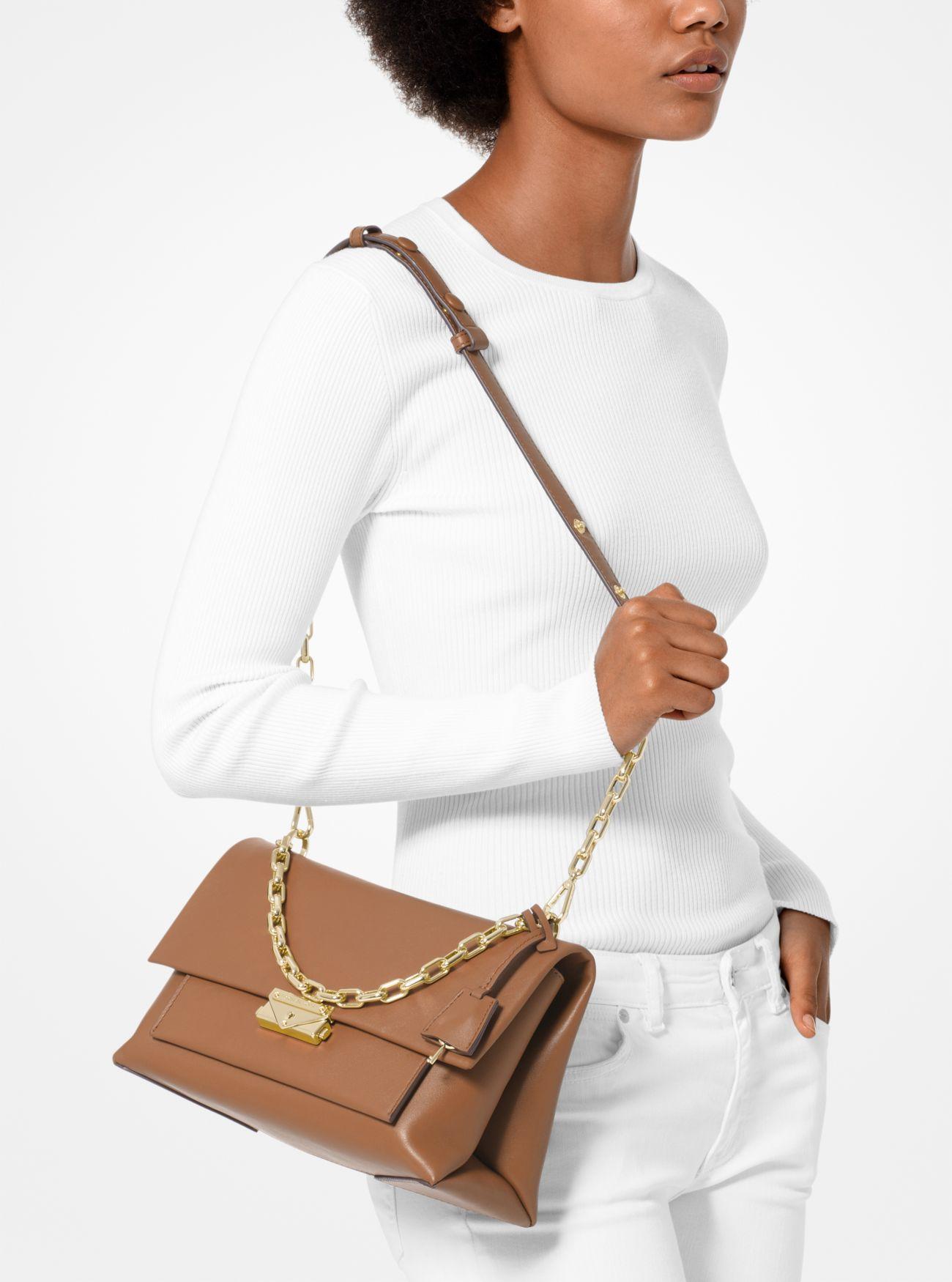 Michael Kors Large Cece Leather Shoulder Bag in Brown - Save 25% - Lyst