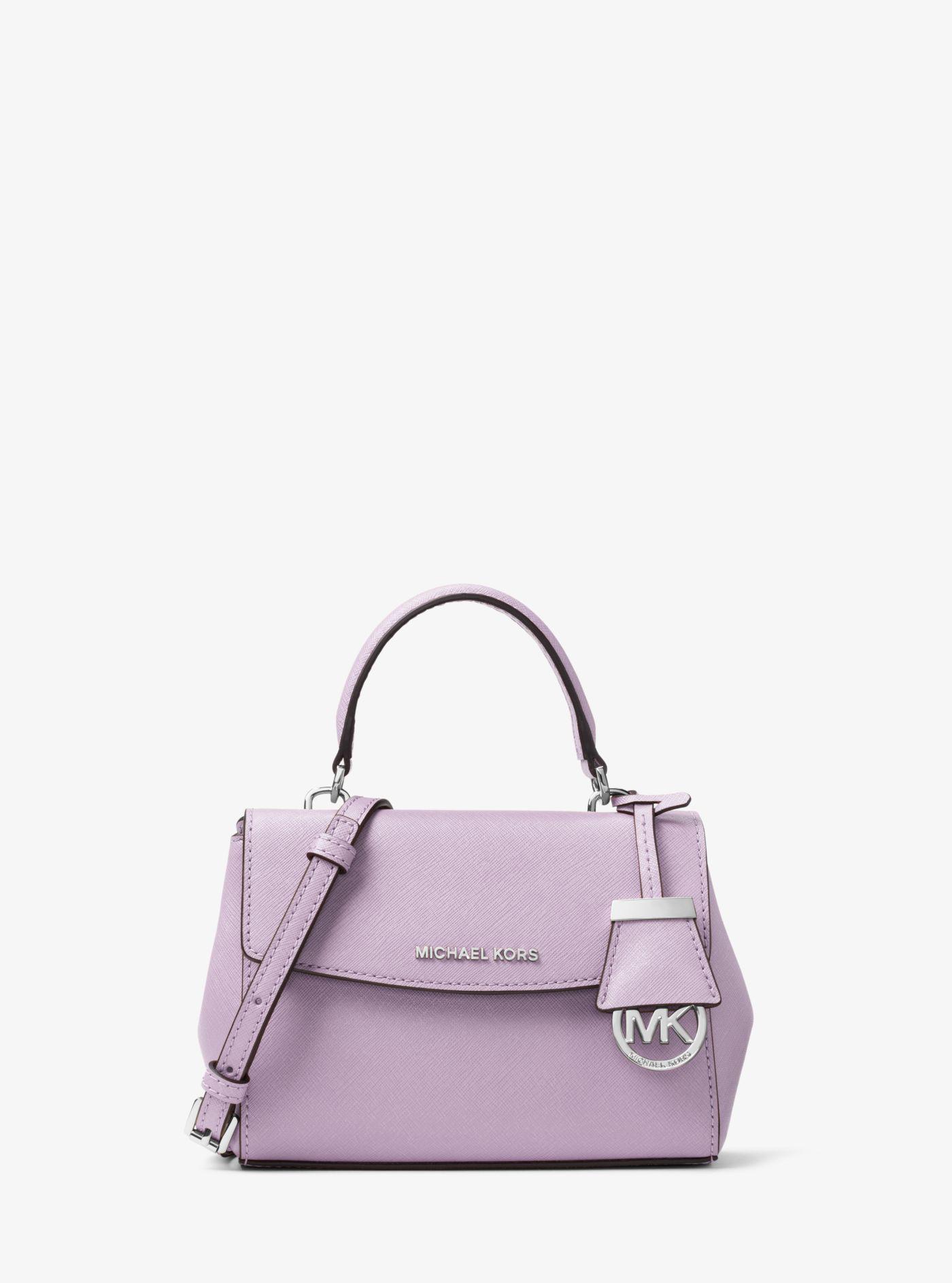Michael Kors Ava Extra-small Saffiano Leather Crossbody Bag in Purple - Lyst