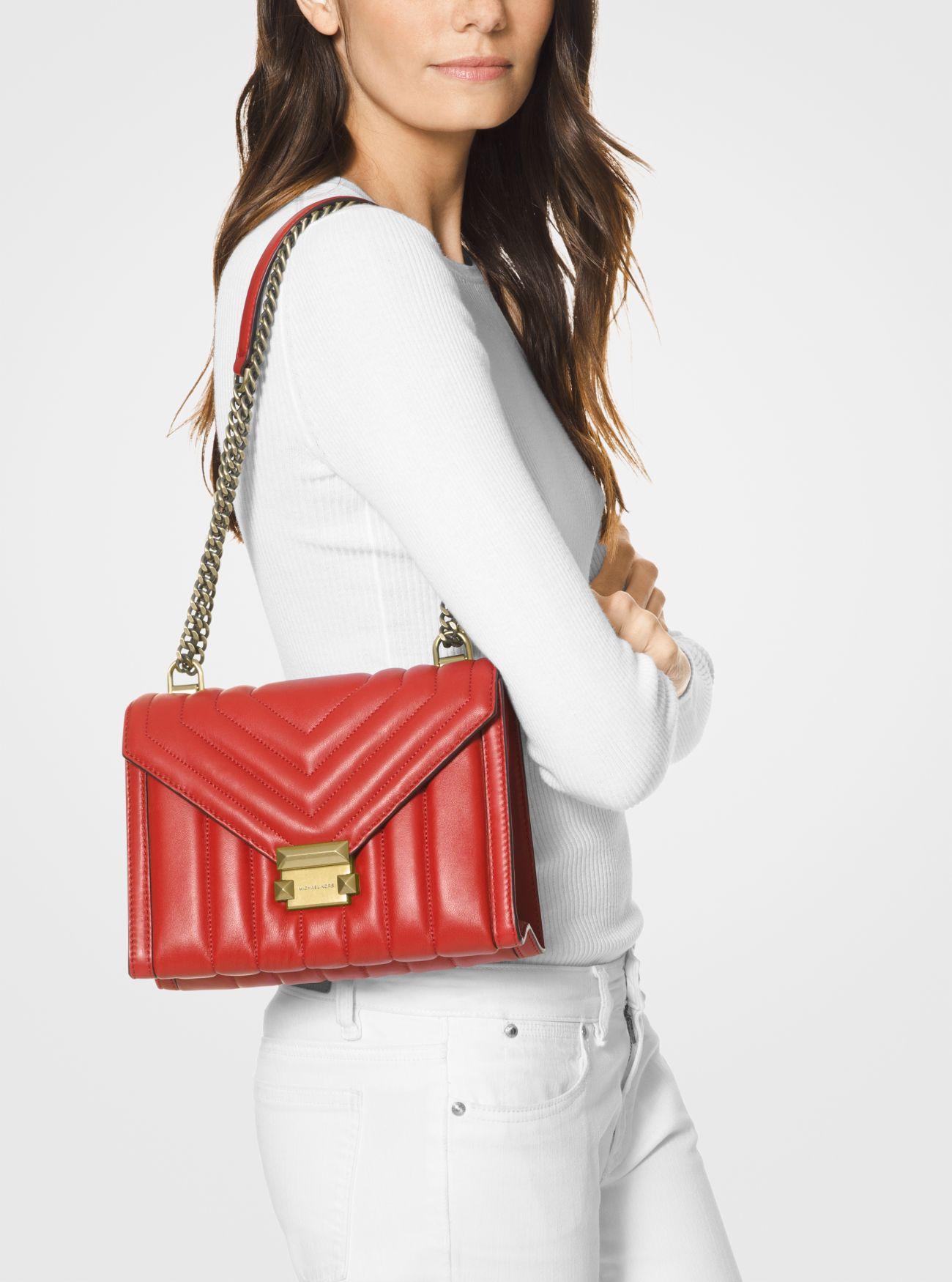 whitney large quilted leather satchel