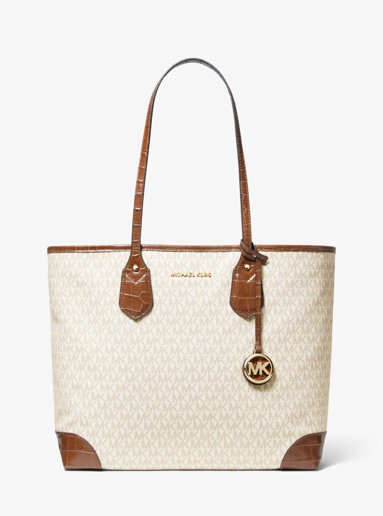 Michael Kors Mk Eva Large Logo Tote Bag in Natural Lyst