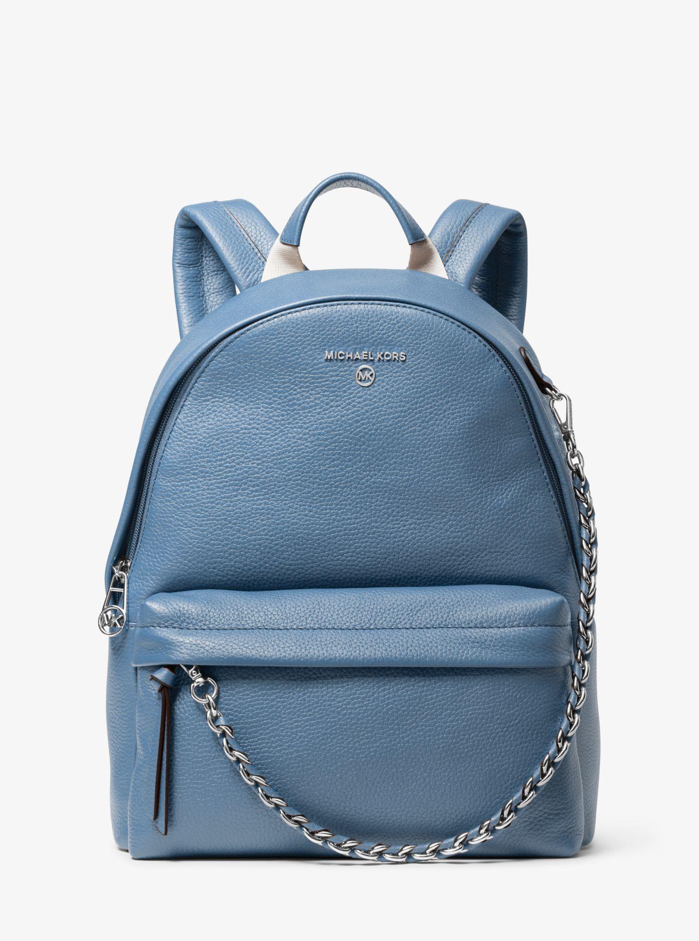 michael kors blue leather backpack