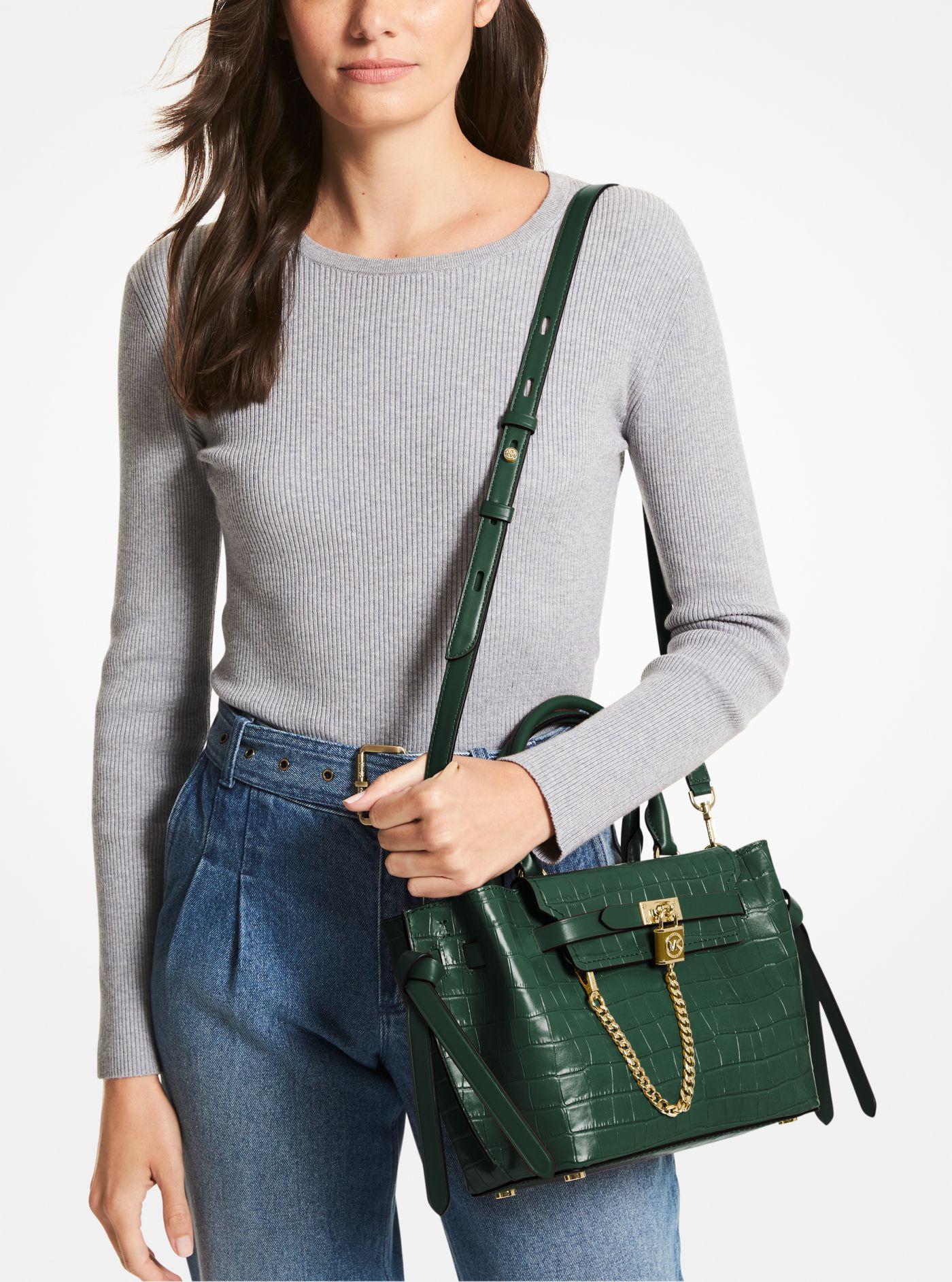 Michael Kors Hamilton Legacy Small Crocodile Embossed Leather