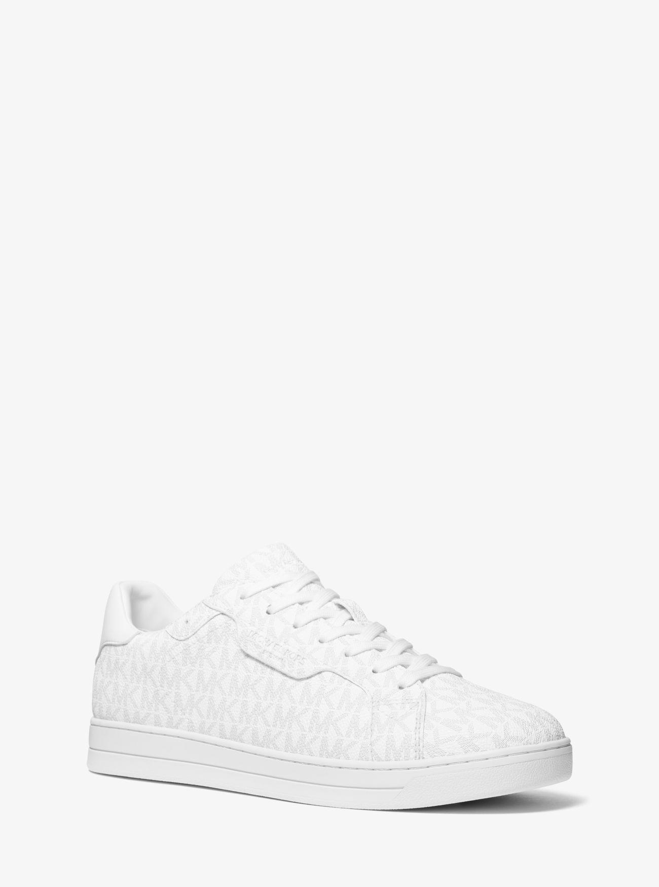 Michael Kors Keating Signature Logo Sneaker in White for Men Lyst UK