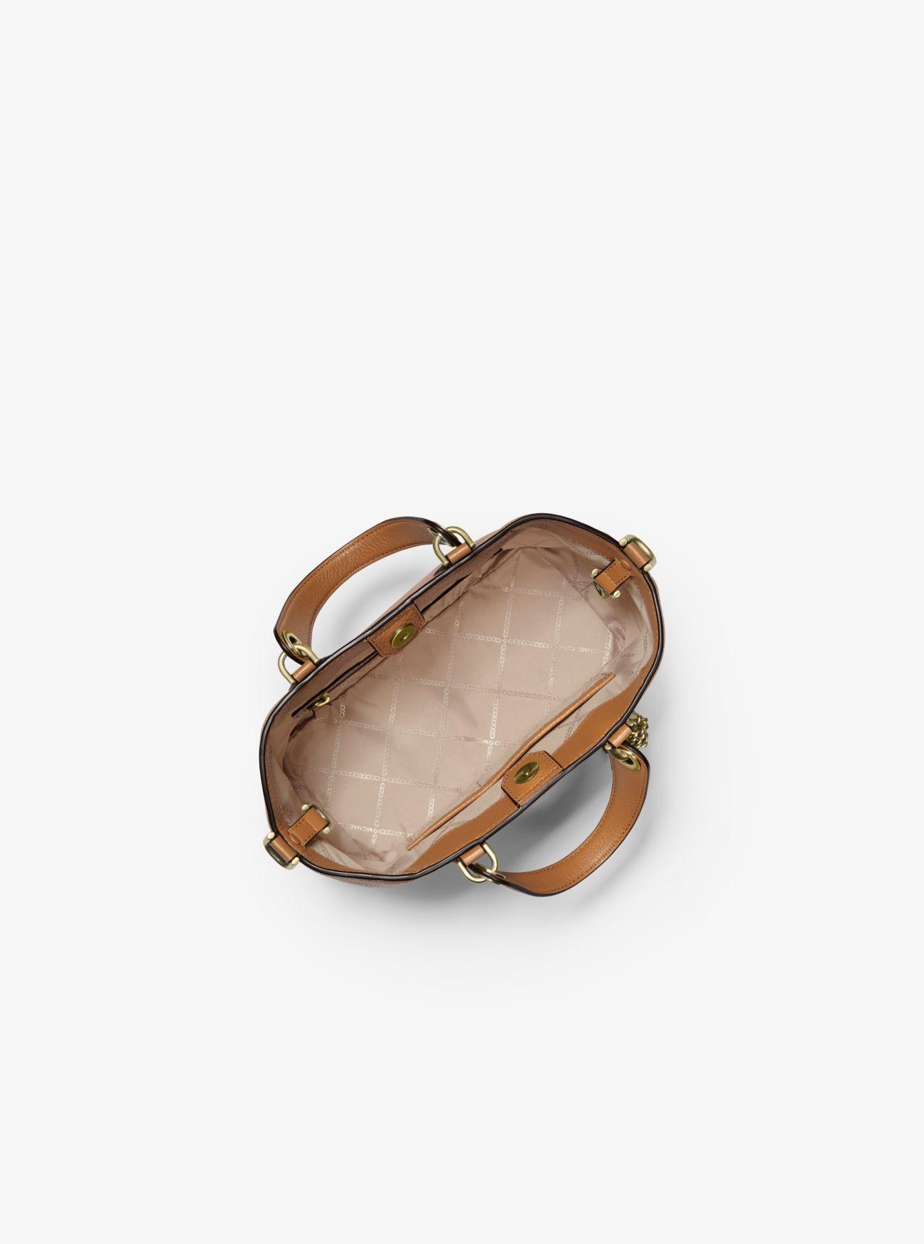 michael kors brooklyn small leather satchel