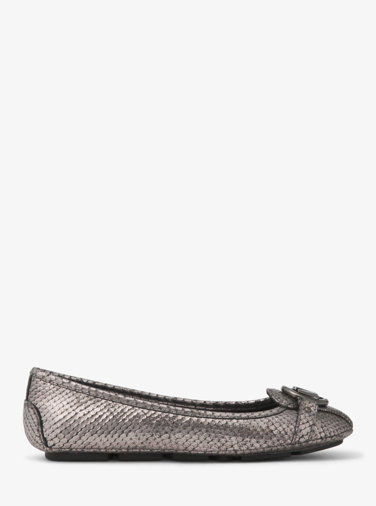 fulton metallic embossed leather moccasin
