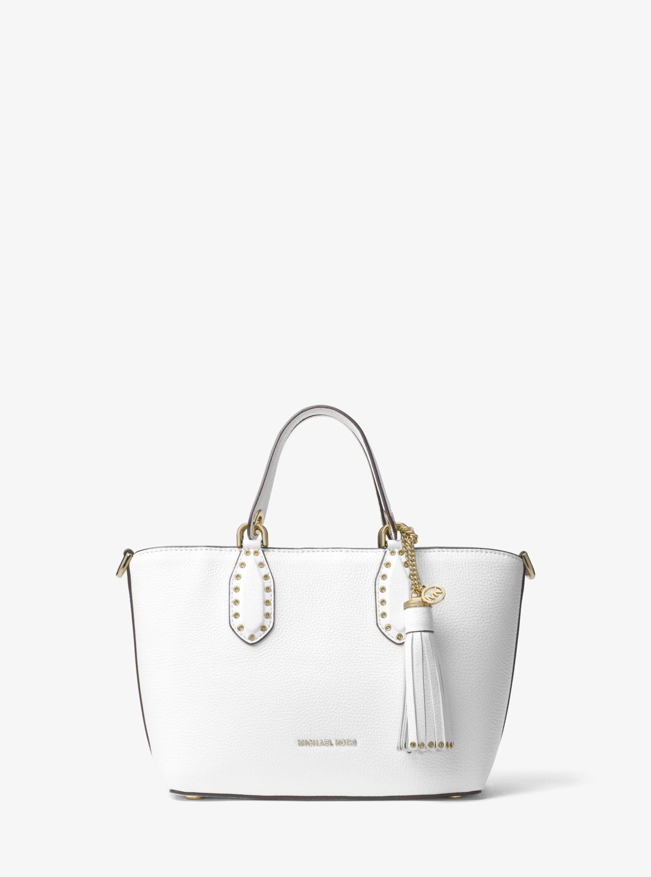 michael kors brooklyn small leather satchel