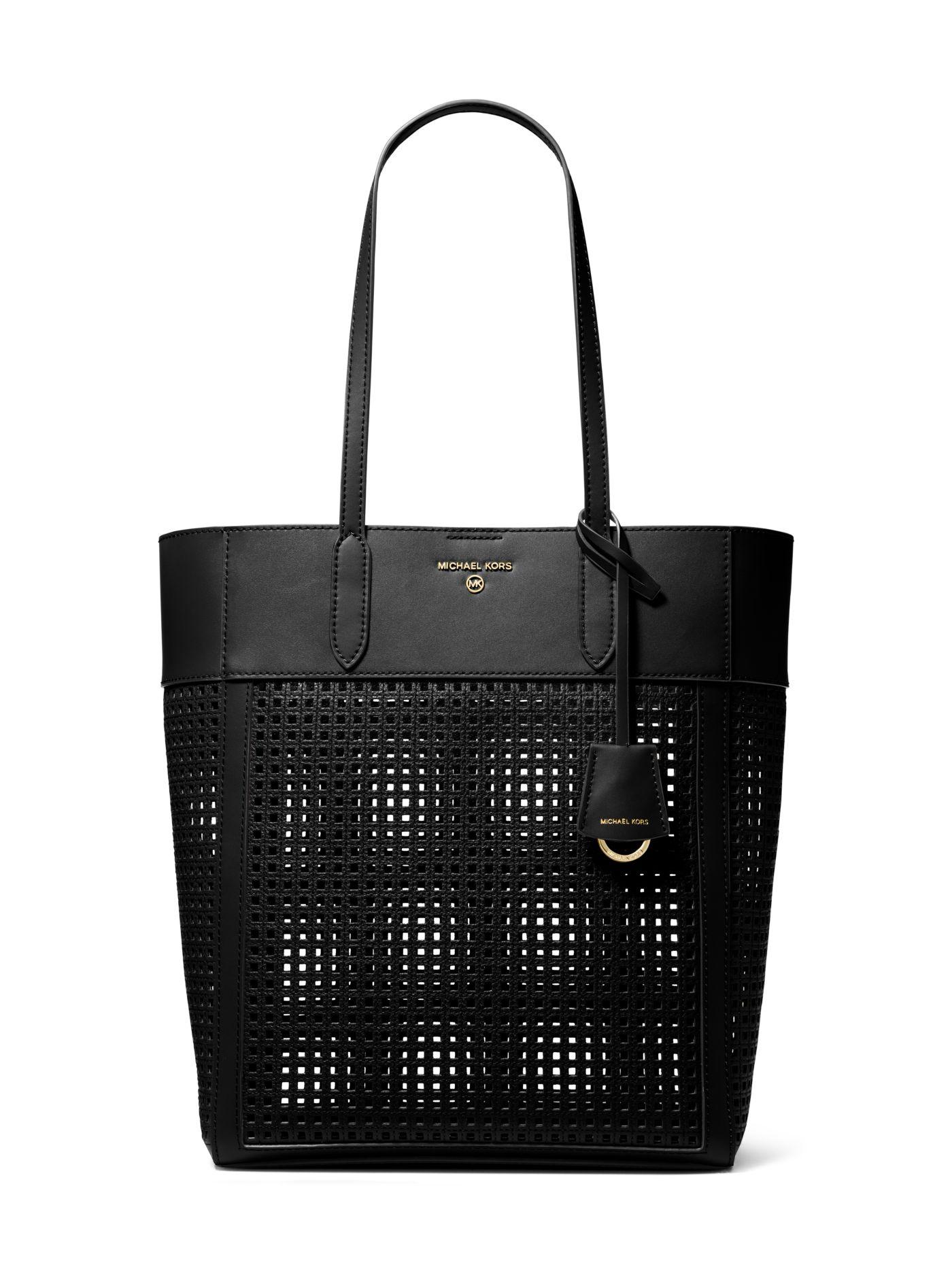 Michael Kors Sinclair Large Perforated Leather Tote Bag in Black Lyst