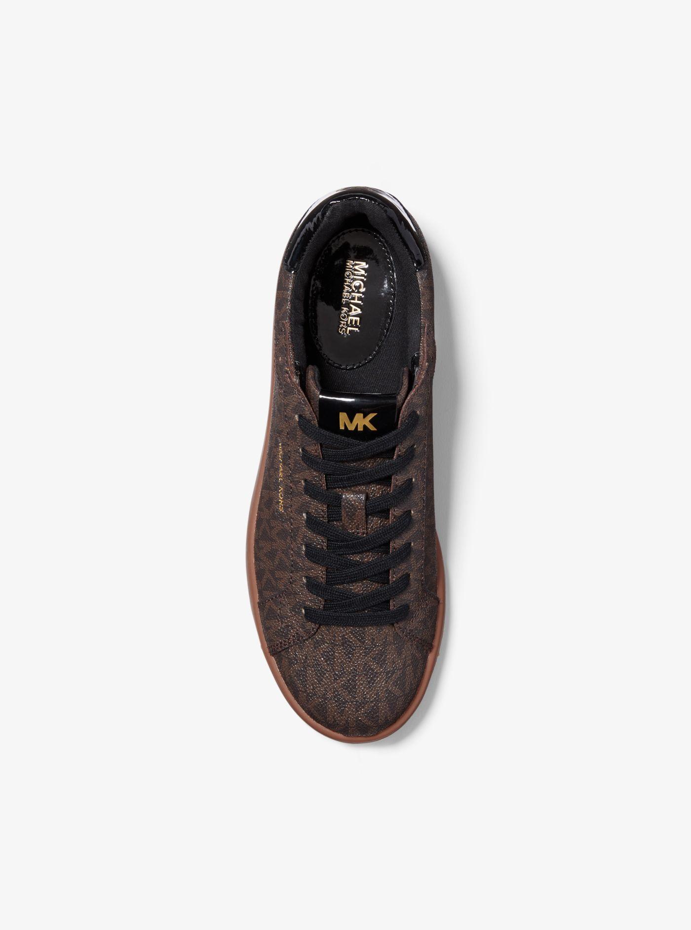 Michael Kors Keating Logo Sneaker in Brown | Lyst