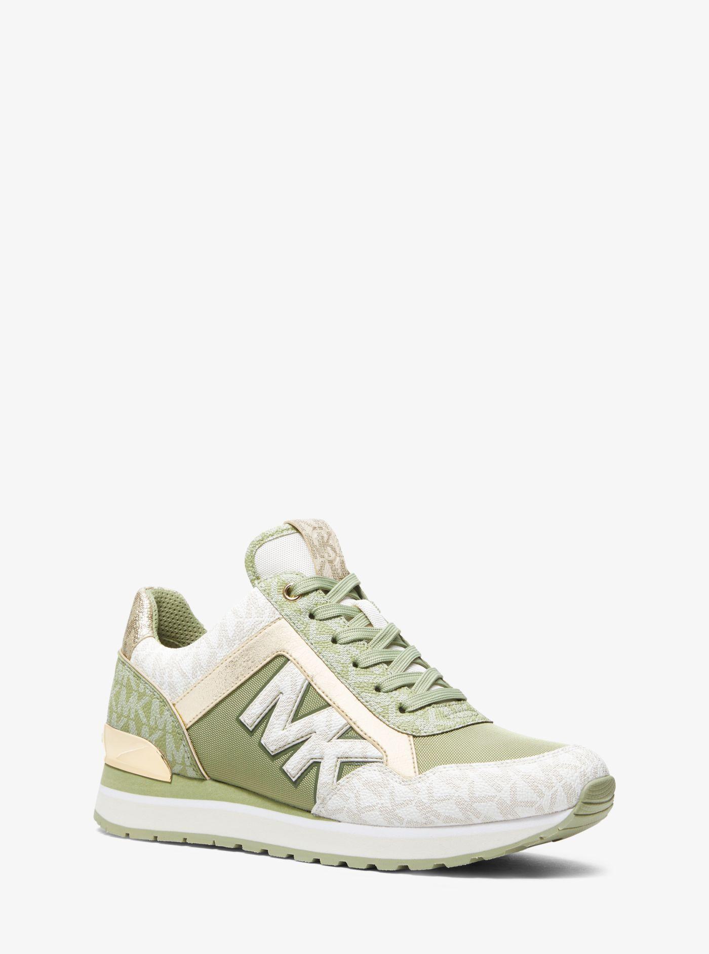 Michael Kors Maddy Two-tone Logo And Mesh Trainer in White