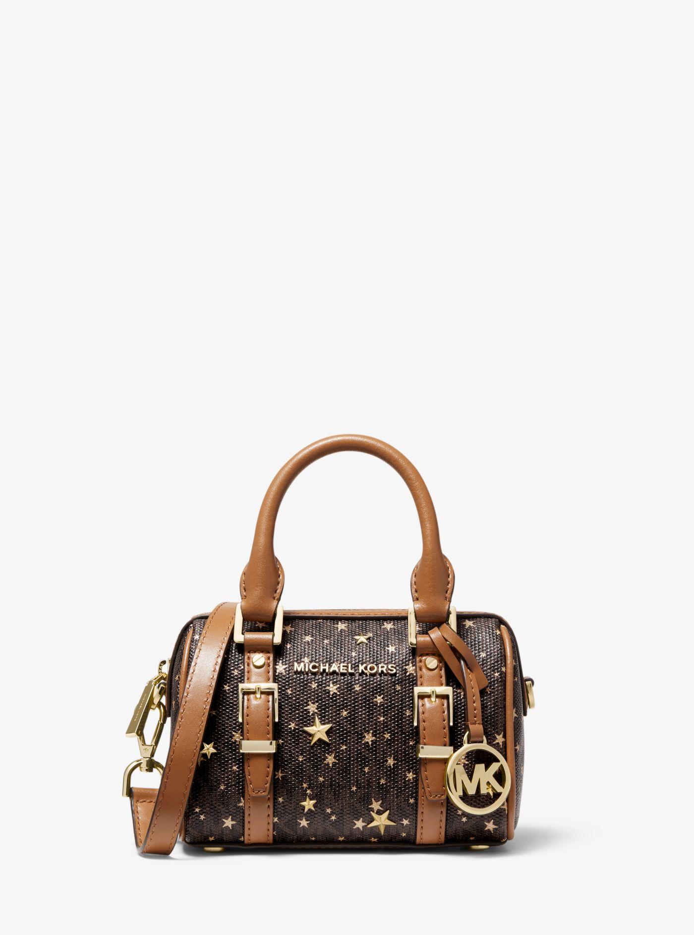 Michael Kors Canvas Bedford Legacy Extrasmall Star Embellished Logo Duffle Crossbody Bag Lyst