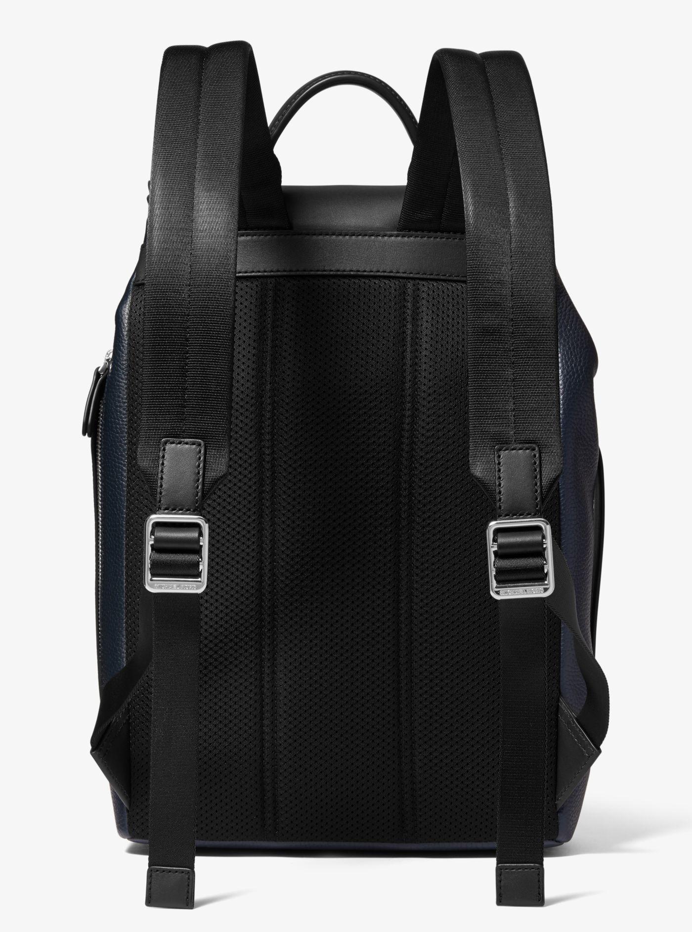 Michael Kors Synthetic Hudson Pebbled Leather Backpack in Navy (Blue