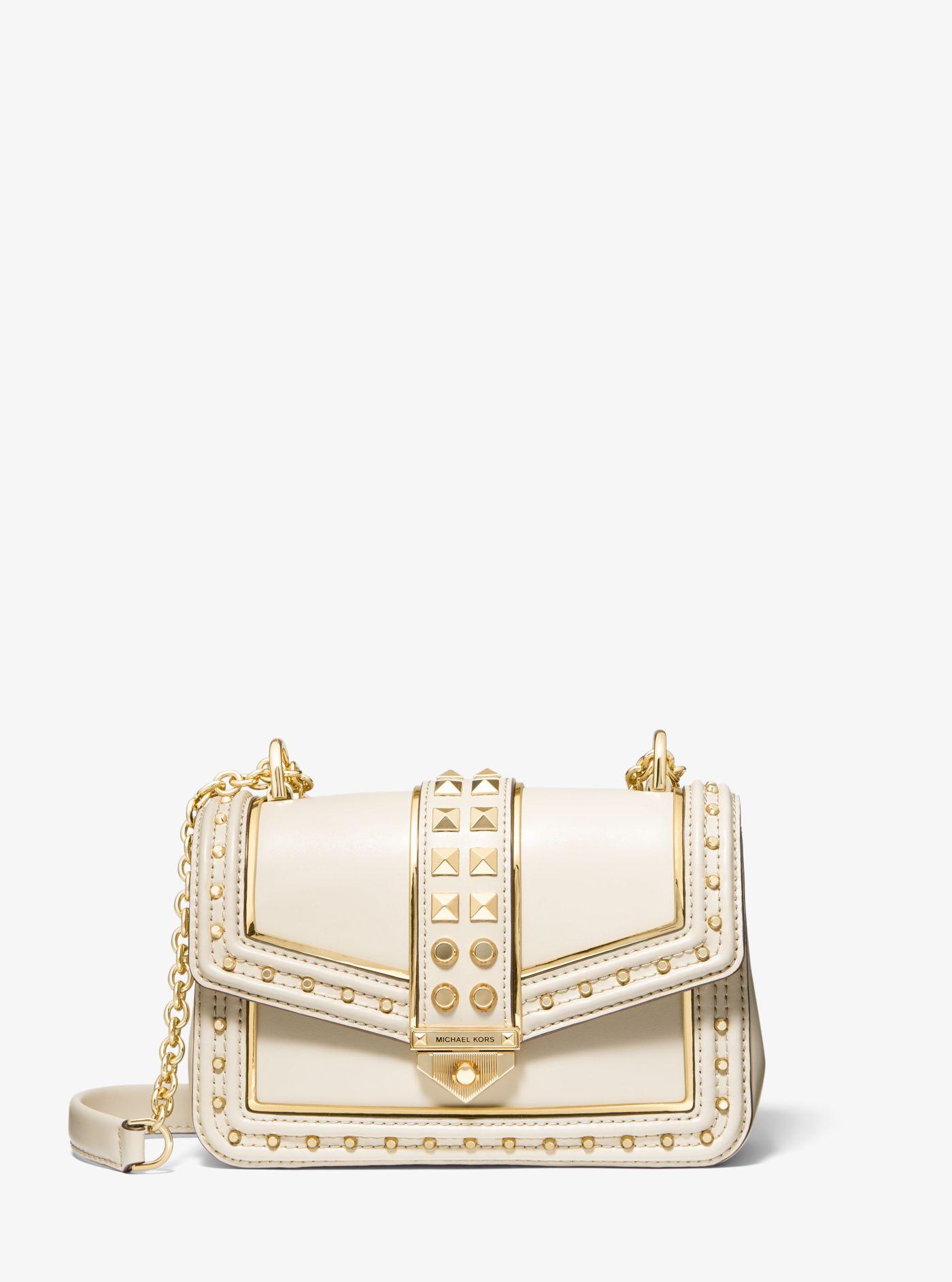 Michael Kors Soho Small Studded Leather Shoulder Bag in Natural Lyst