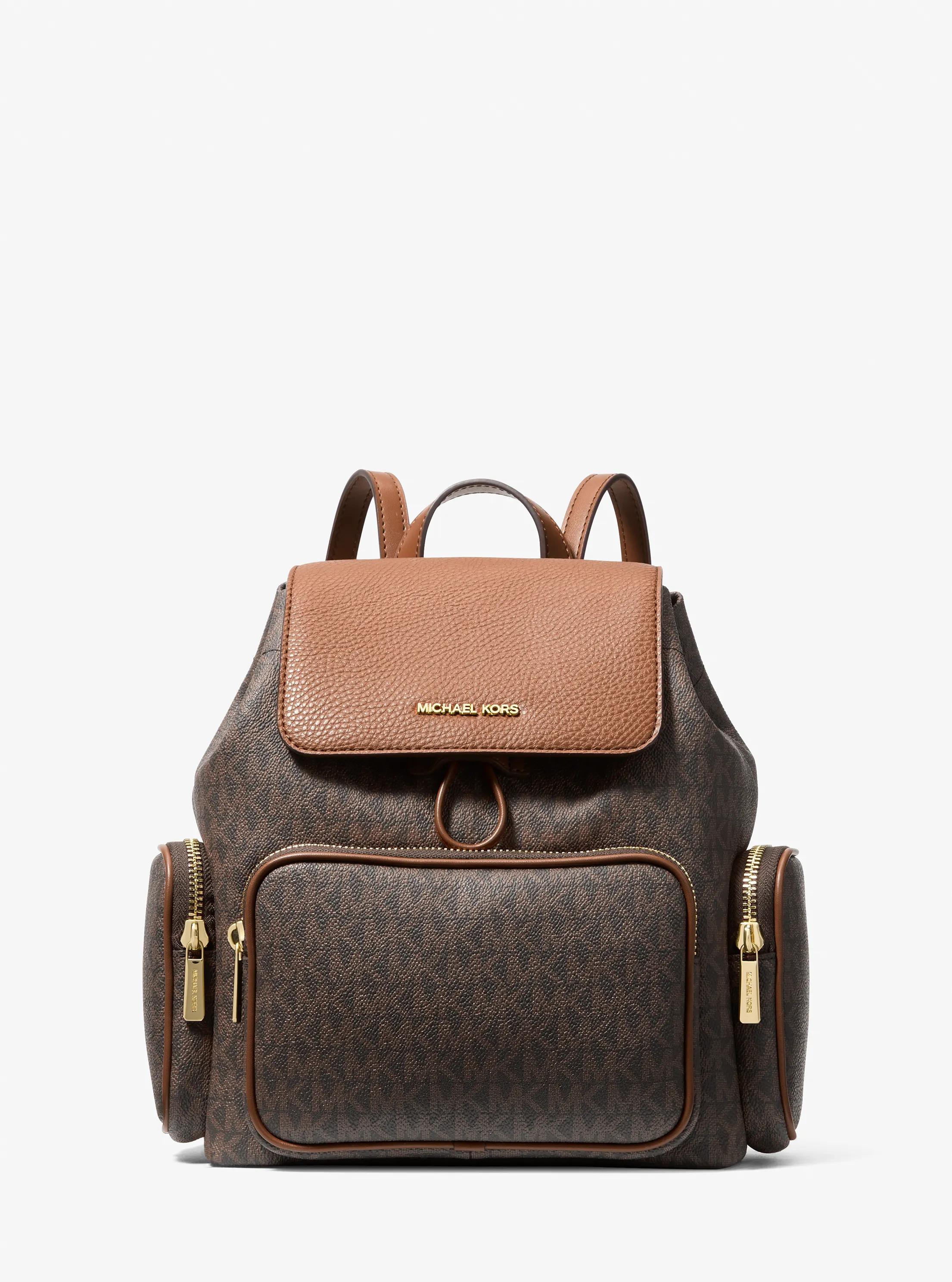 MICHAEL KORS Brown Logo Compact Backpack with Tan Trim Michael Kors Large Logo Jet Set Backpack – Joyce main image 2