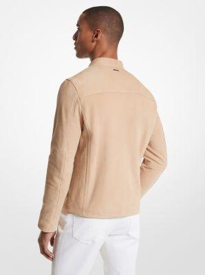 Michael Kors Suede Racer Jacket in Natural for Men | Lyst UK