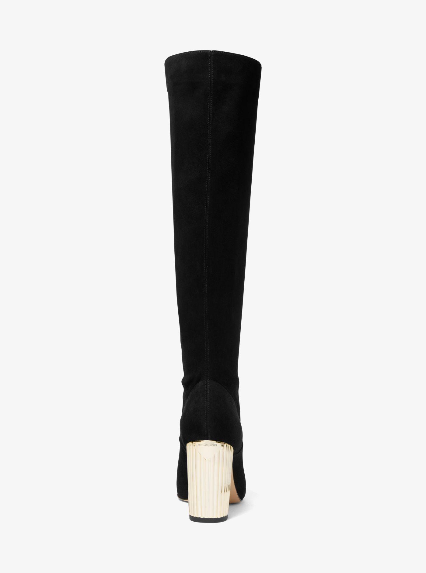 Michael Kors Porter Suede Boot in Black | Lyst