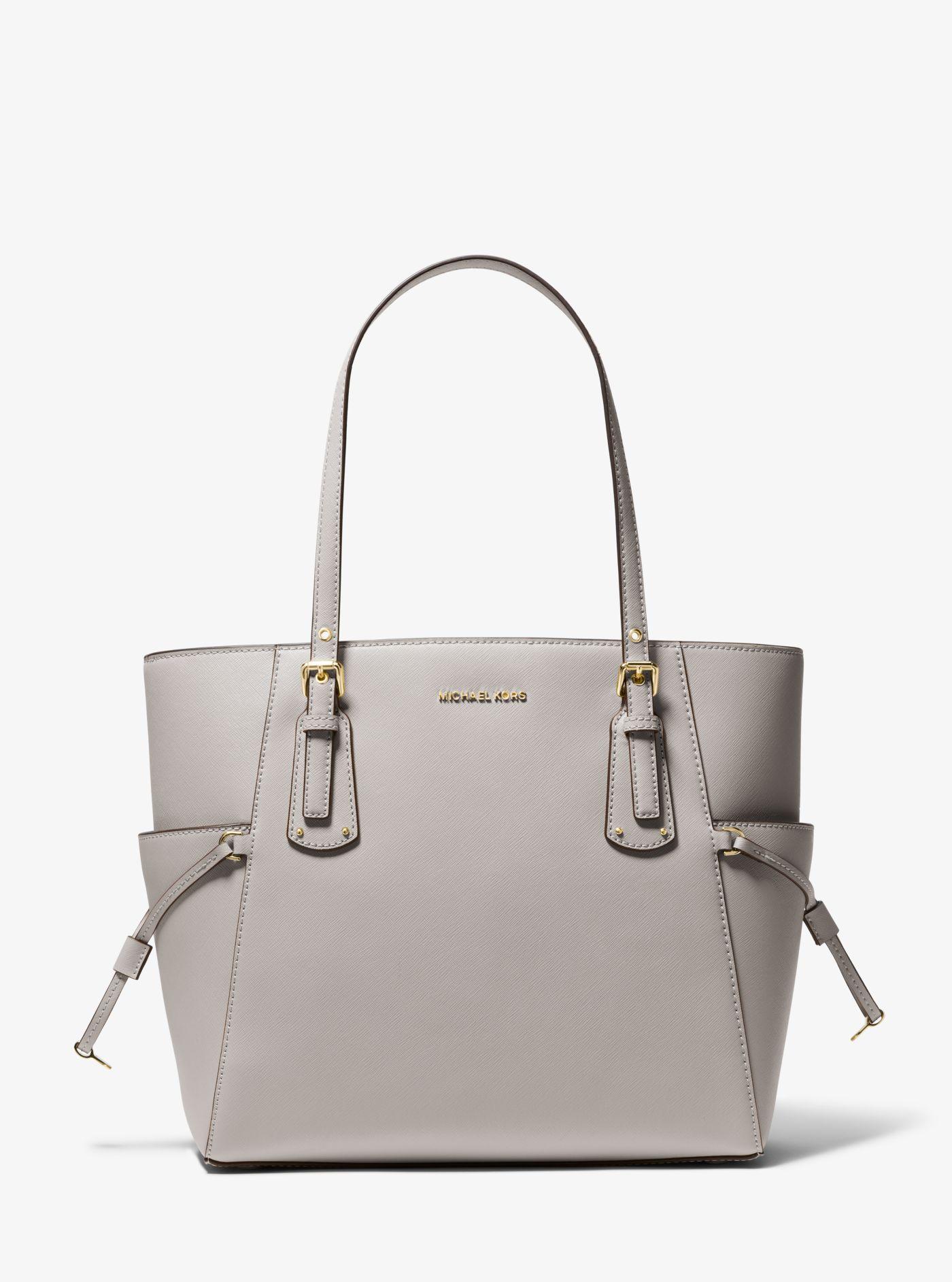 Michael Kors Voyager Small Saffiano Leather Tote Bag in White | Lyst