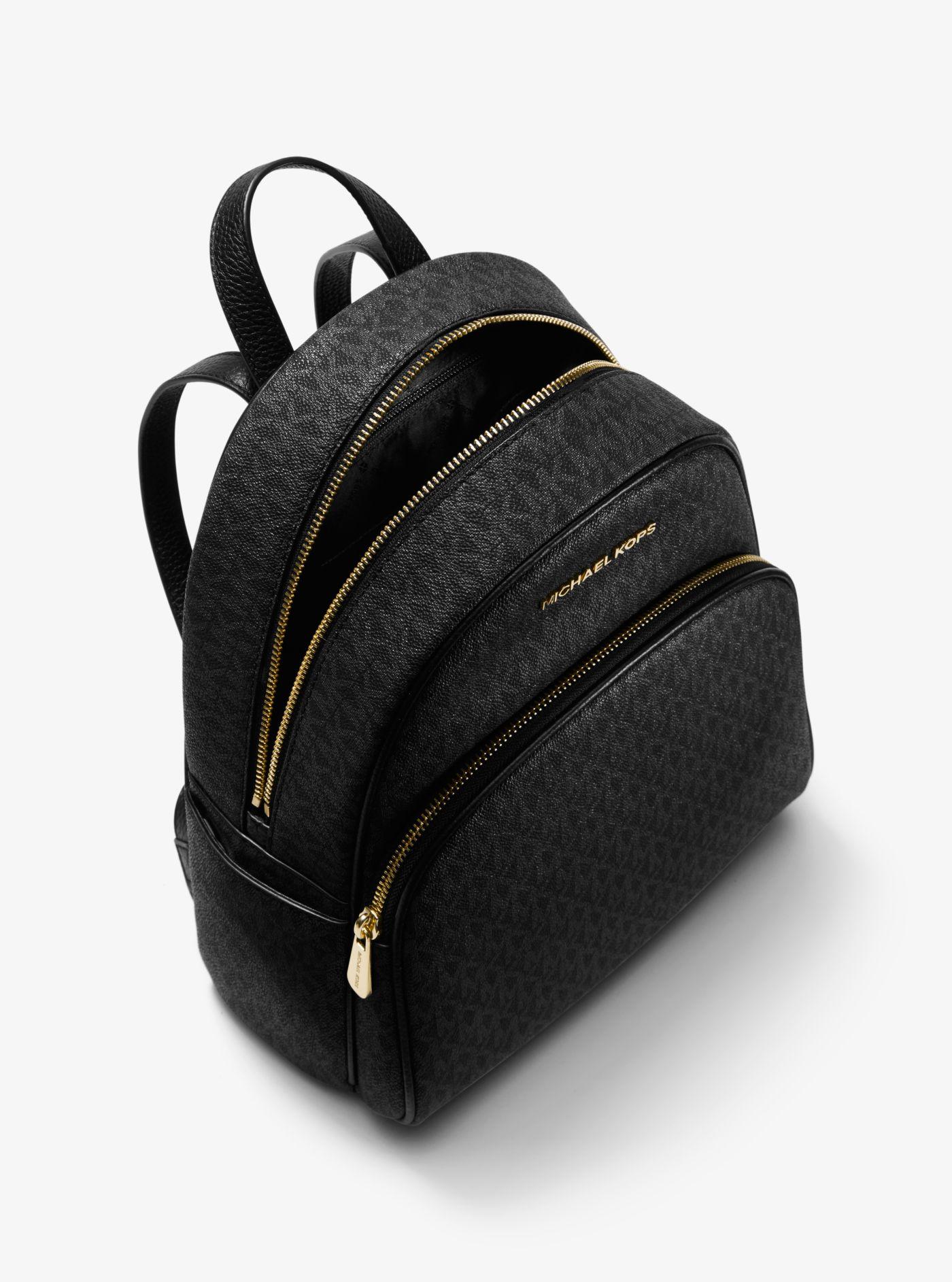 Michael Kors Abbey Medium Logo Backpack in Black | Lyst