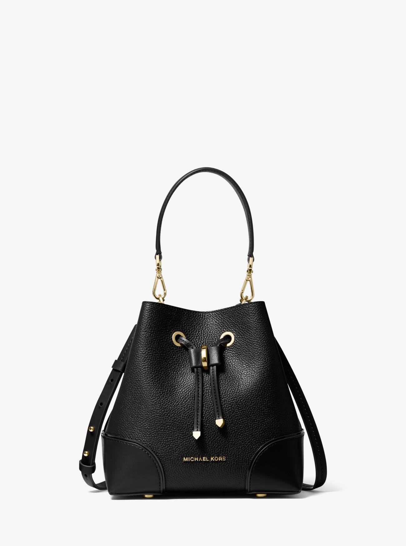 Small Black Pebble Leather Shoulder Bag | IUCN Water