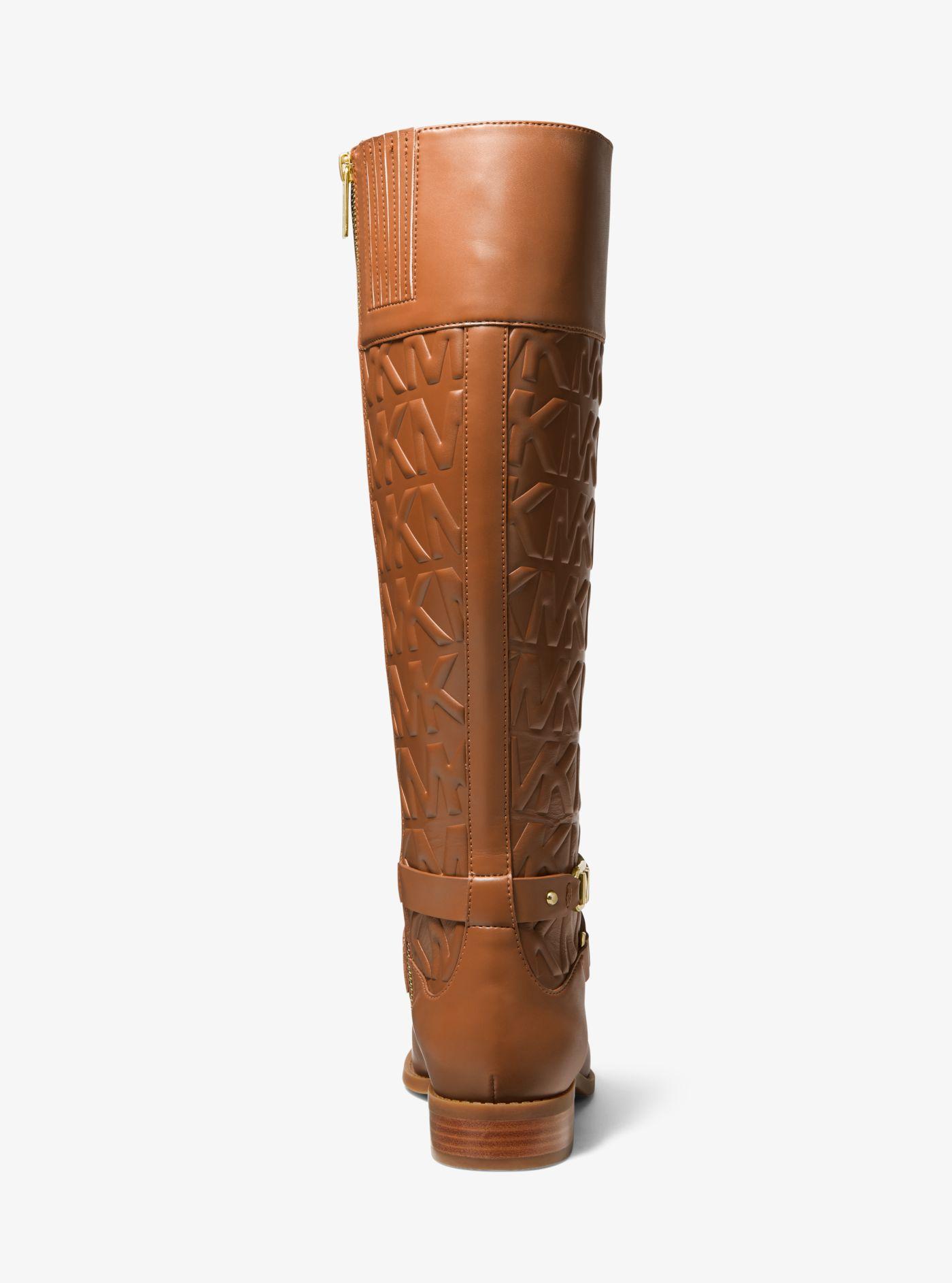 Michael Kors Kincaid Embossed Riding Boot in Brown - Lyst