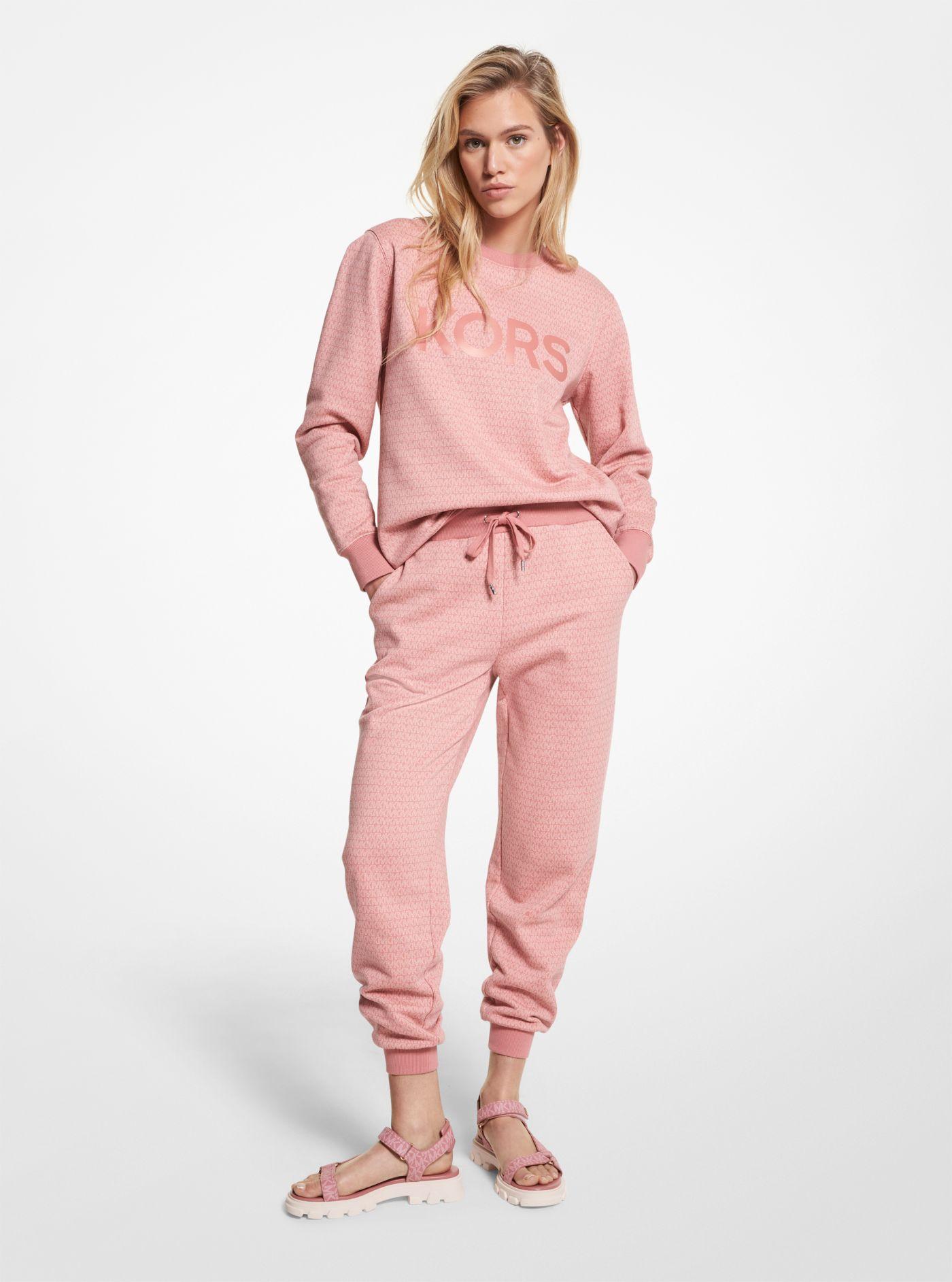 Michael Kors Logo Print Cotton Terry Joggers in Pink | Lyst