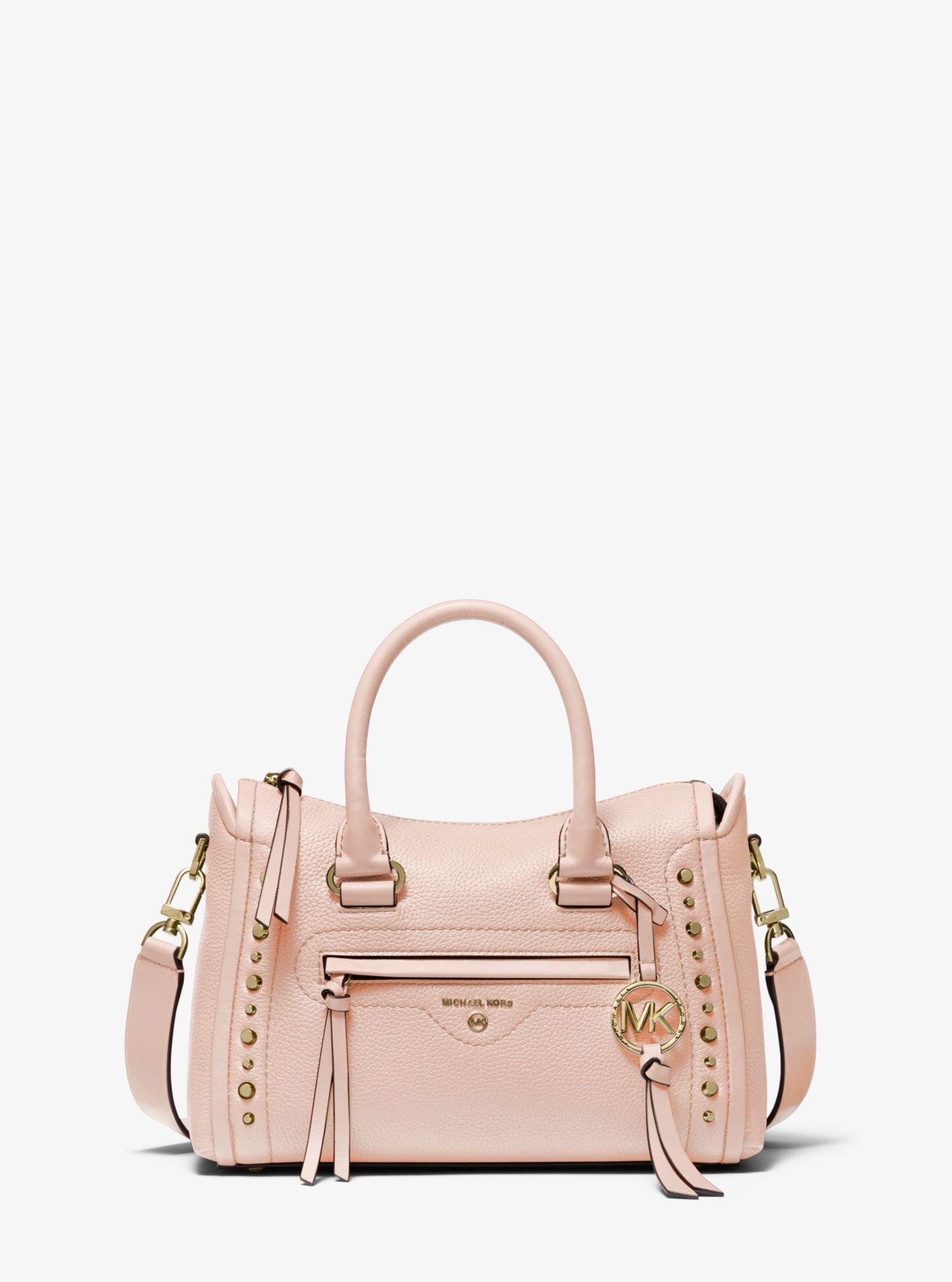 Michael Kors Carine Small Smokey Rose Leather Satchel