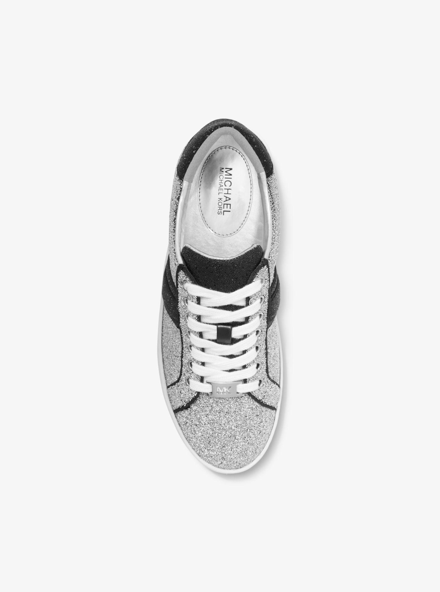 Michael Kors Irving Swarovski® Crystal Embellished Canvas Sneaker in Silver  (Metallic) - Lyst