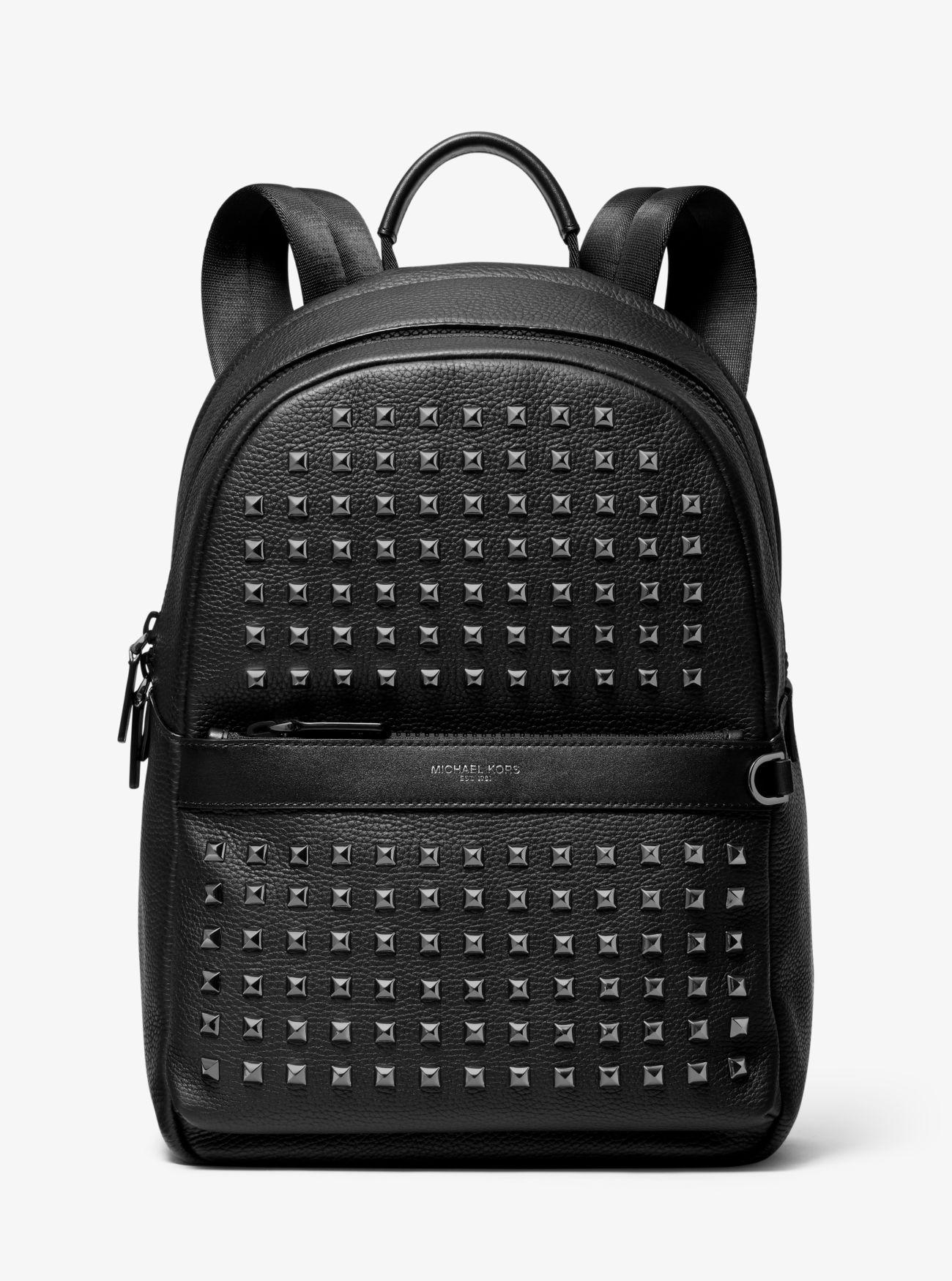Michael Kors Synthetic Greyson Studded Pebbled Leather Backpack in Black  for Men | Lyst
