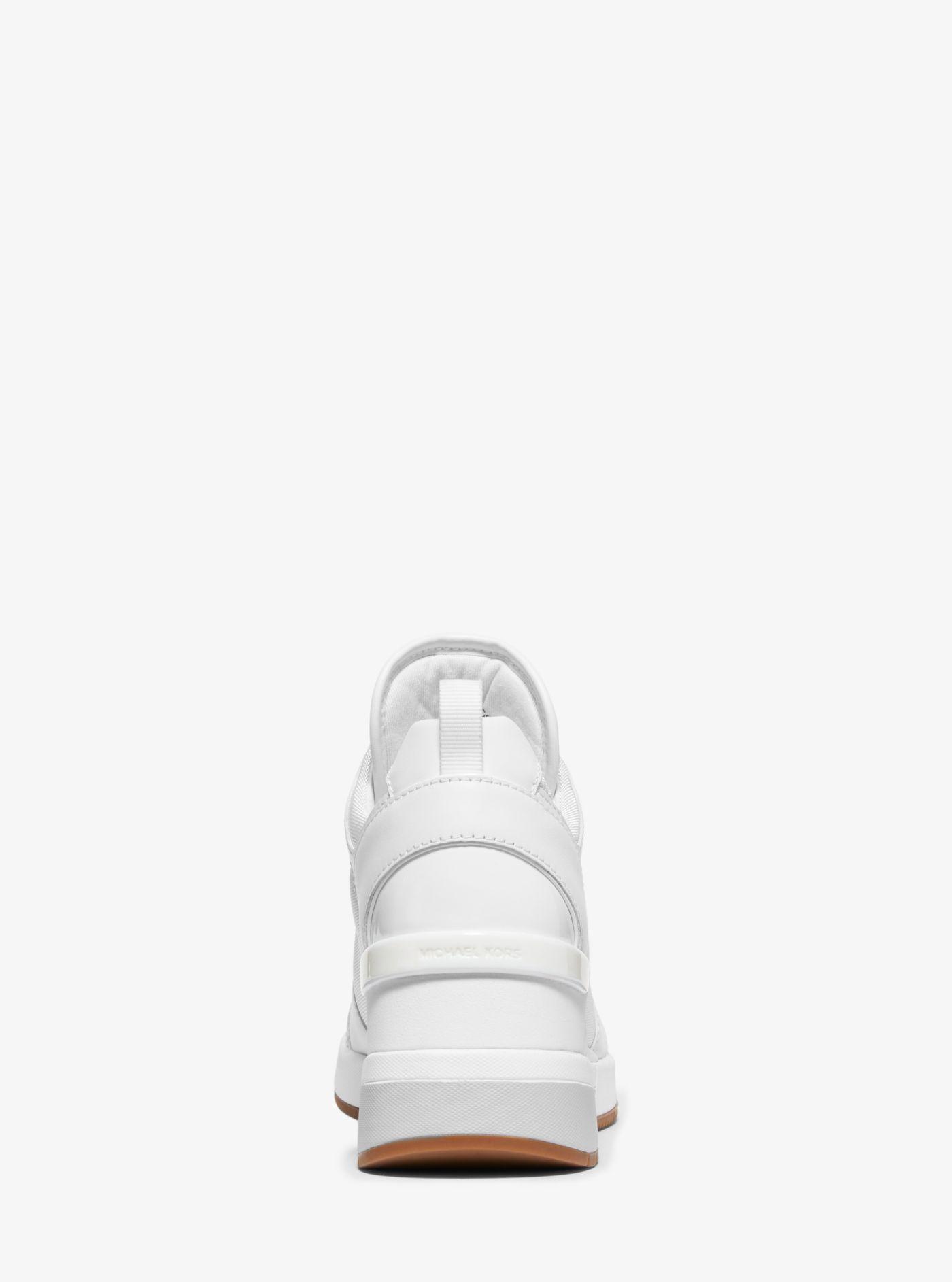 Michael Kors Georgie Leather And Canvas Trainer in White | Lyst