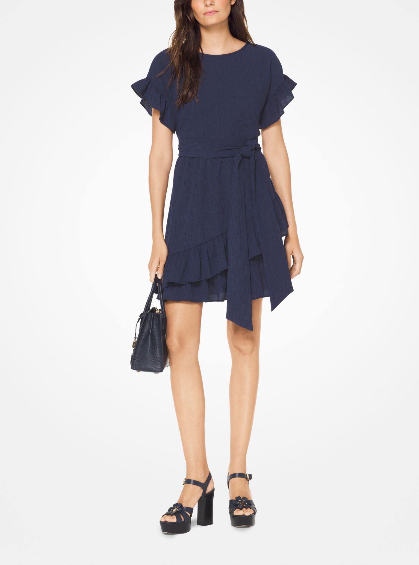 michael kors ruffle wrap dress