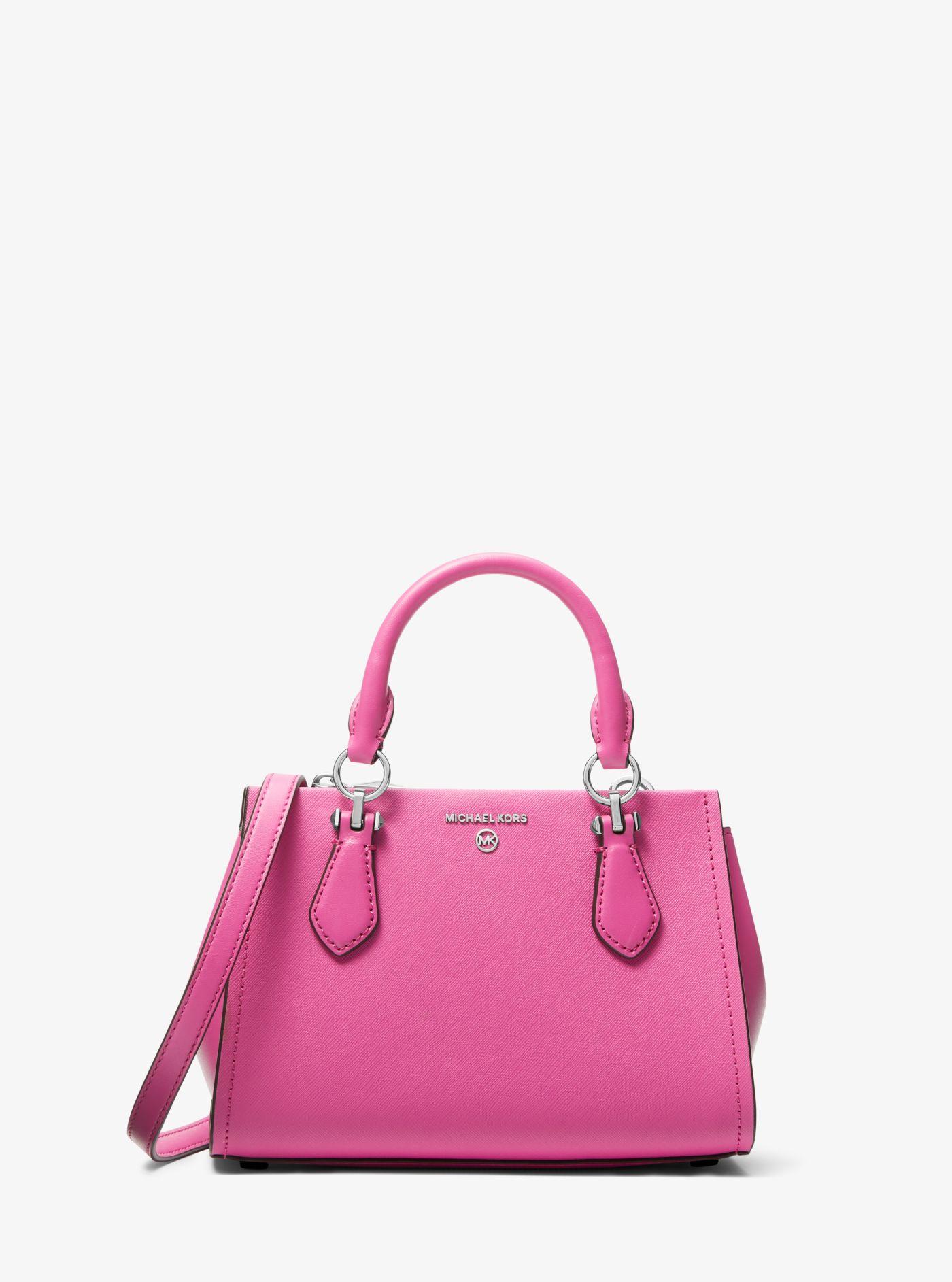 Michael Kors Marilyn Small Saffiano Leather Crossbody Bag in Pink | Lyst