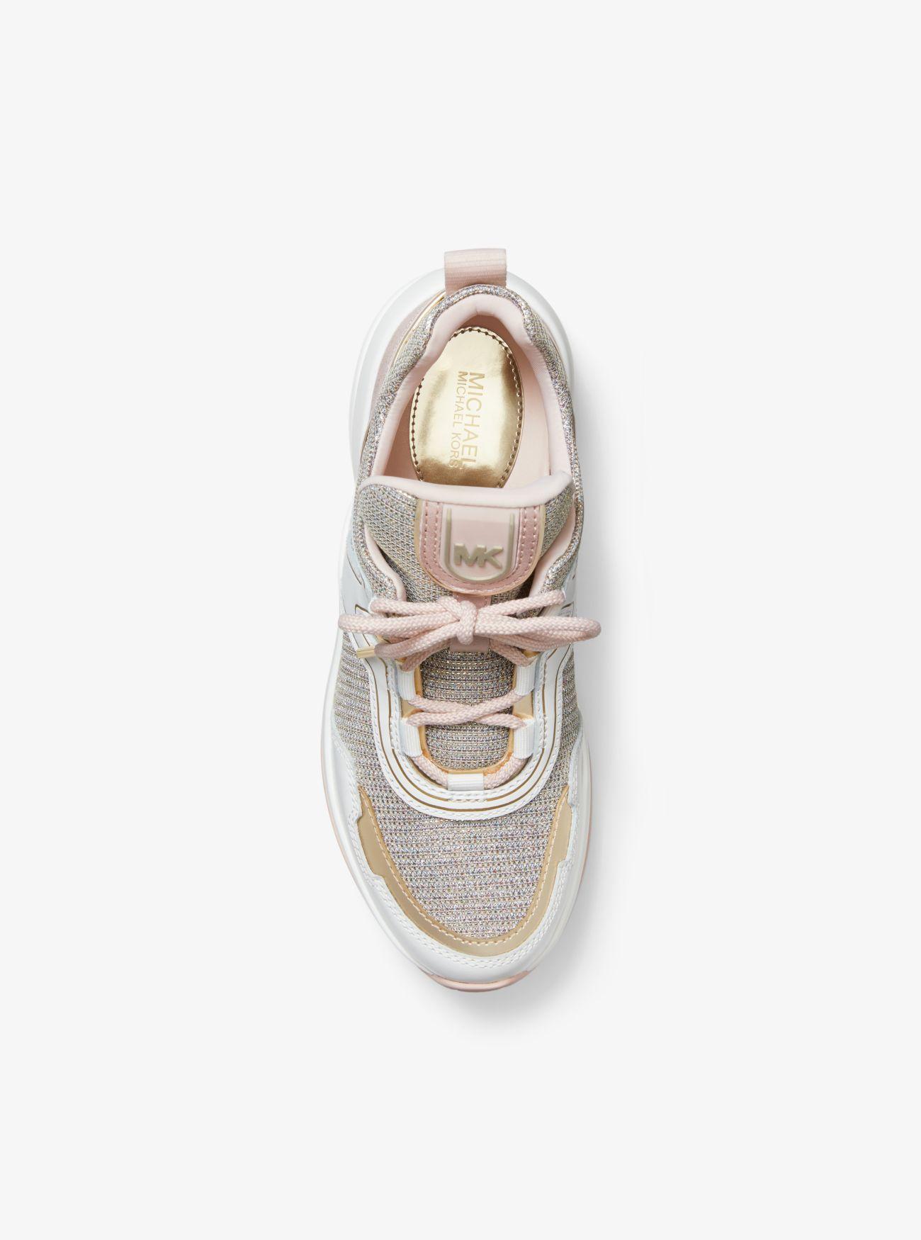 olympia glitter and leather trainer