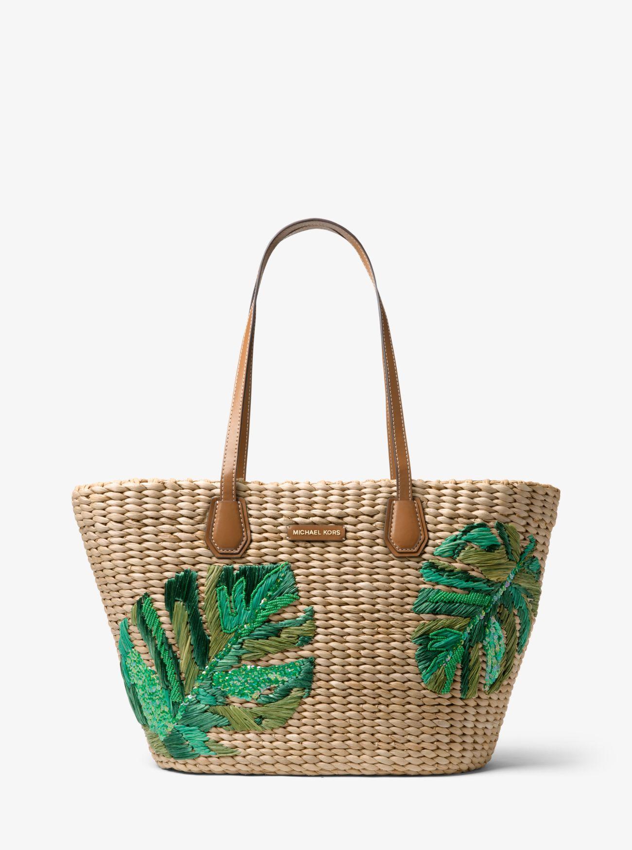 Sac à main Malibu en paille tressée avec broderie palmier Michael Kors |  Lyst