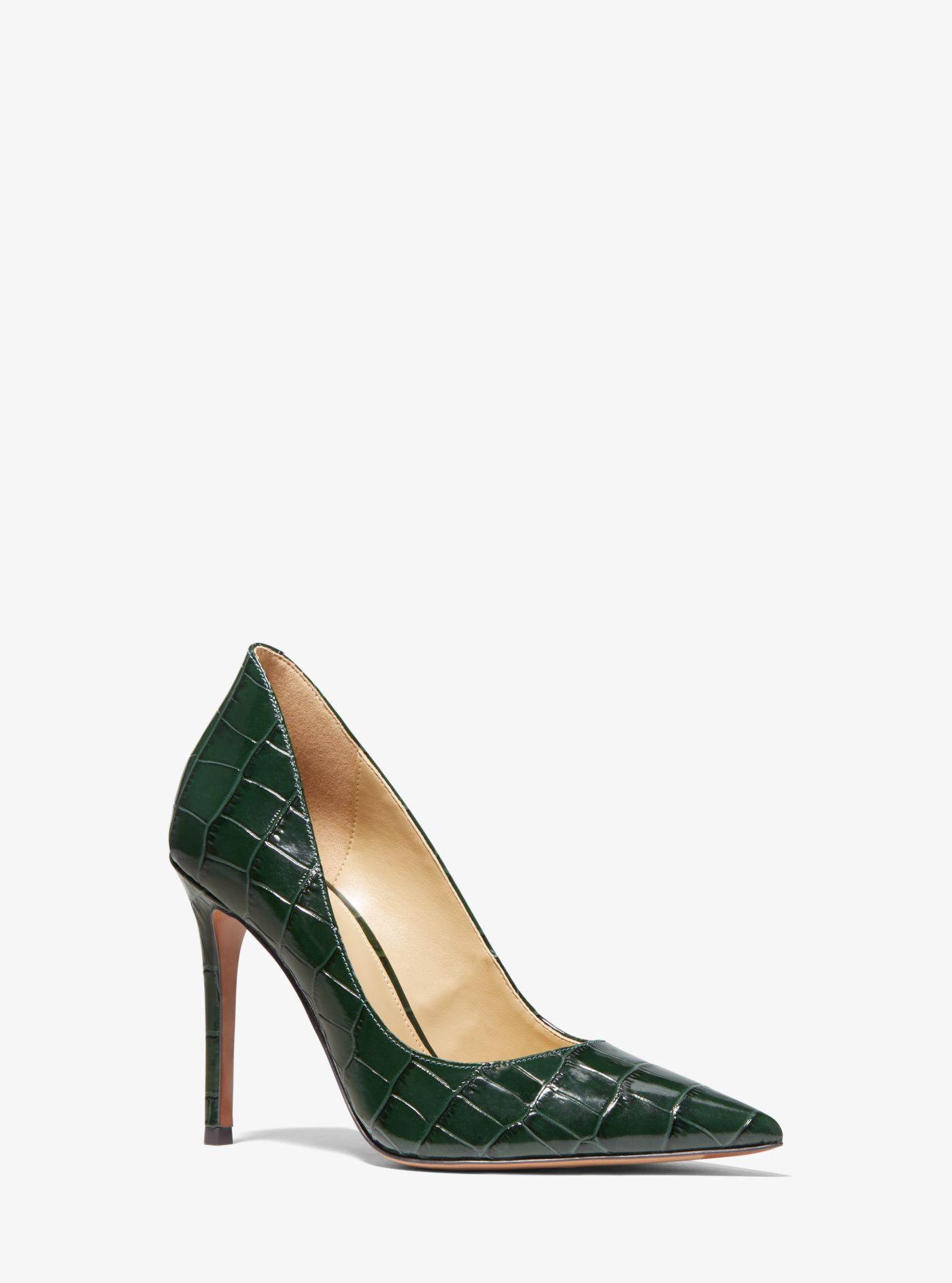 crocodile print pumps