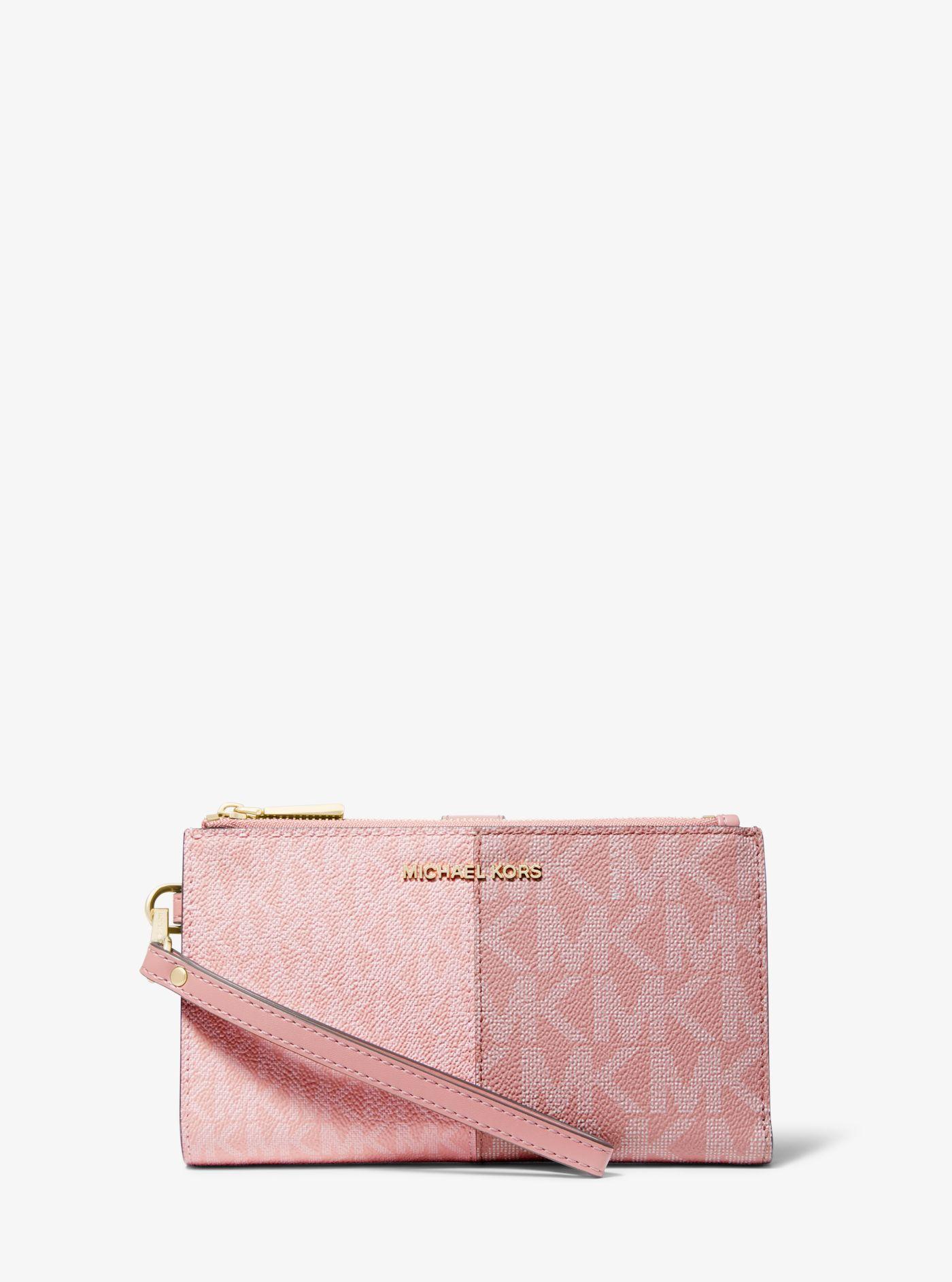 Michael Kors Adele Color-block Logo Smartphone Wallet in Pink | Lyst