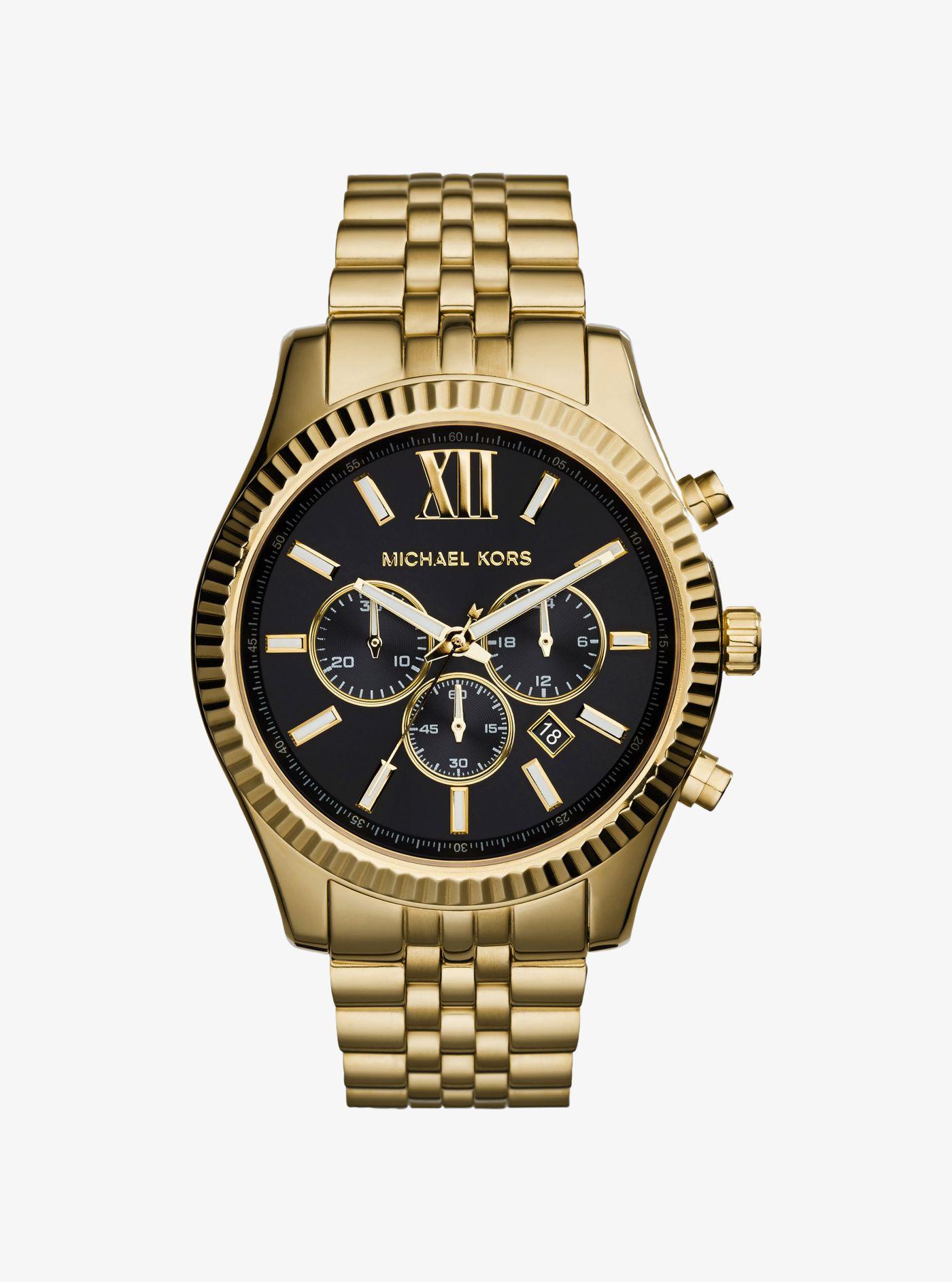 Michael Kors Oversized Lexington Gold-tone Watch in Metallic -