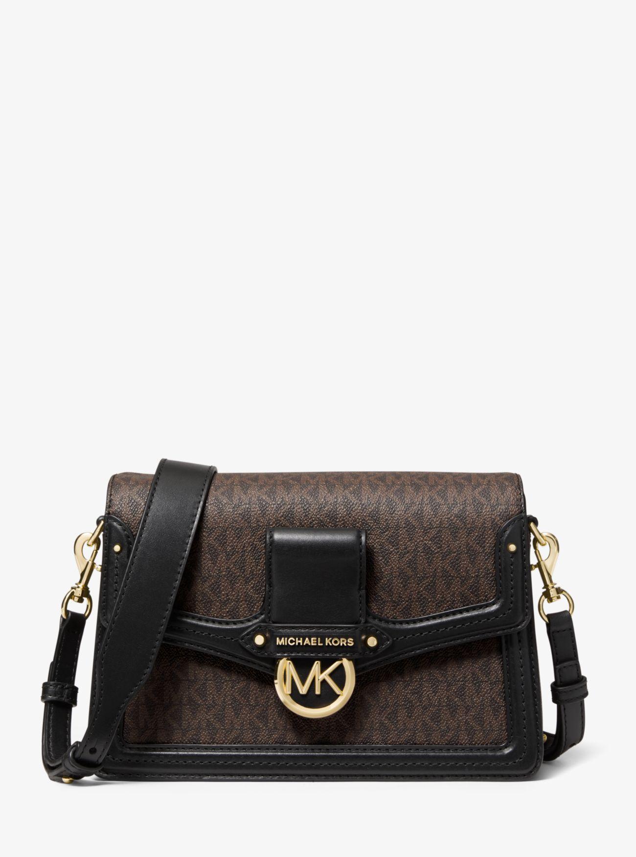 MICHAEL Michael Kors Jessie Medium Logo And Leather Shoulder Bag in ...